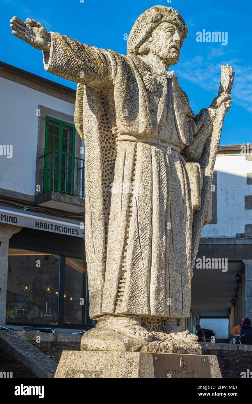 Espagne, Galice, Portomarin, scène sur le Franc Camino, route espagnole