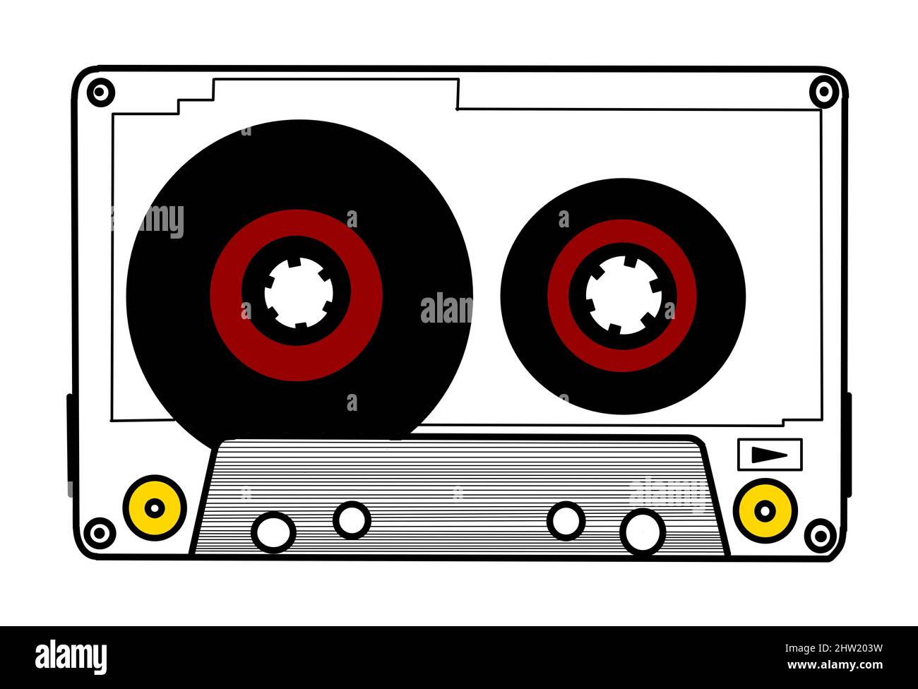 Cassette audio magnétique avec hashtag musical. Collection Music Designs Banque D'Images