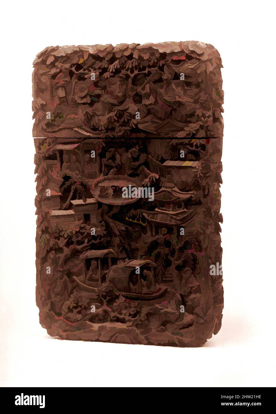 Art inspiré par la housse de transport, env. 1835, fabriqué en Chine, Tortoiseshell, 4 1/16 x 2 5/8 po. (10,3 x 6,7 cm), substances naturelles, œuvres classiques modernisées par Artotop avec une touche de modernité. Formes, couleur et valeur, impact visuel accrocheur sur l'art émotions par la liberté d'œuvres d'art d'une manière contemporaine. Un message intemporel qui cherche une nouvelle direction créative. Artistes qui se tournent vers le support numérique et créent le NFT Artotop Banque D'Images