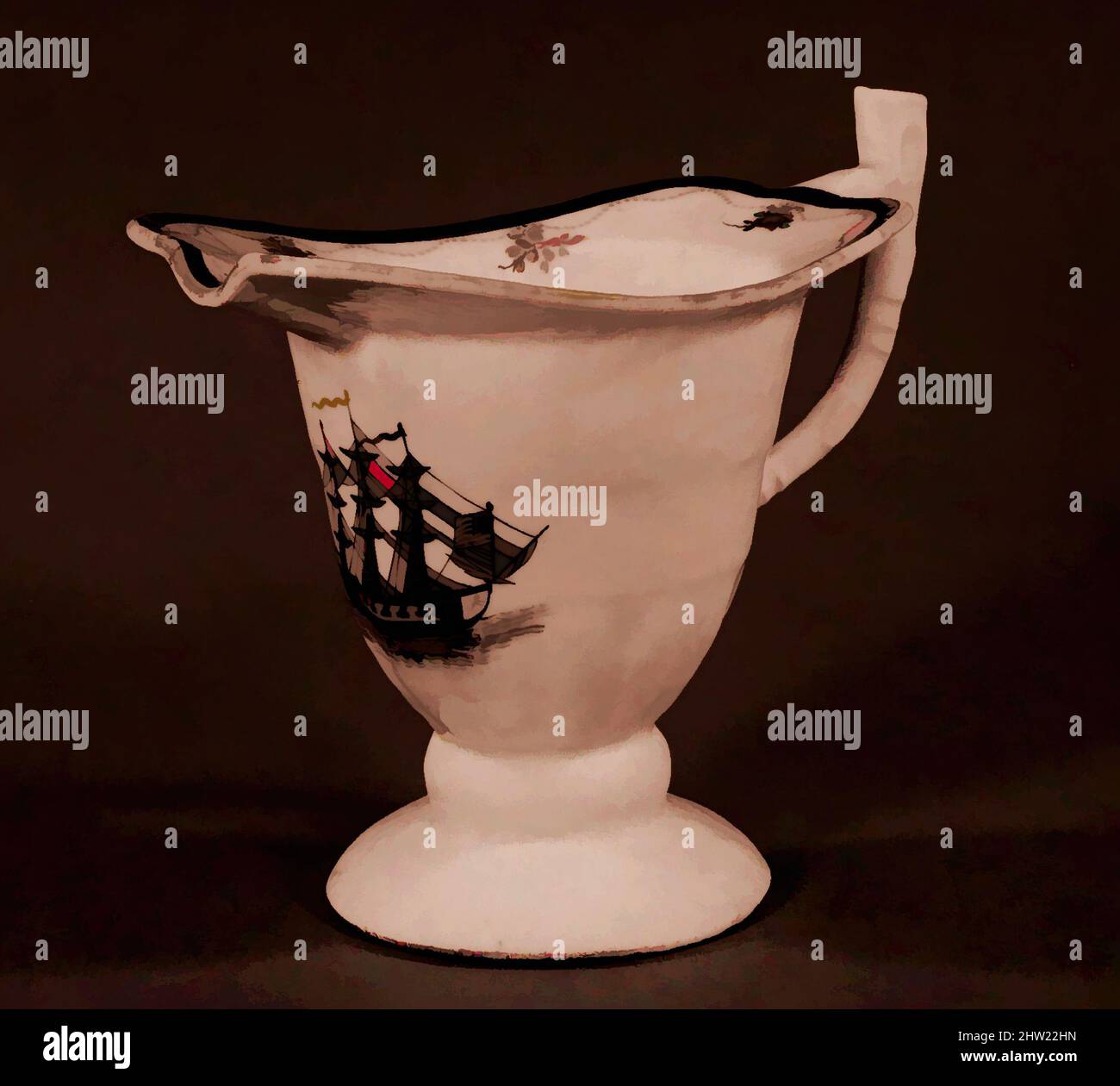 Art inspiré par Cream Pitcher, env. 1795, fabriqué en Chine, chinois, pour le marché américain, porcelaine, H. 5 3/16 po (13,2 cm), céramique, oeuvres classiques modernisées par Artotop avec une touche de modernité. Formes, couleur et valeur, impact visuel accrocheur sur l'art émotions par la liberté d'œuvres d'art d'une manière contemporaine. Un message intemporel qui cherche une nouvelle direction créative. Artistes qui se tournent vers le support numérique et créent le NFT Artotop Banque D'Images
