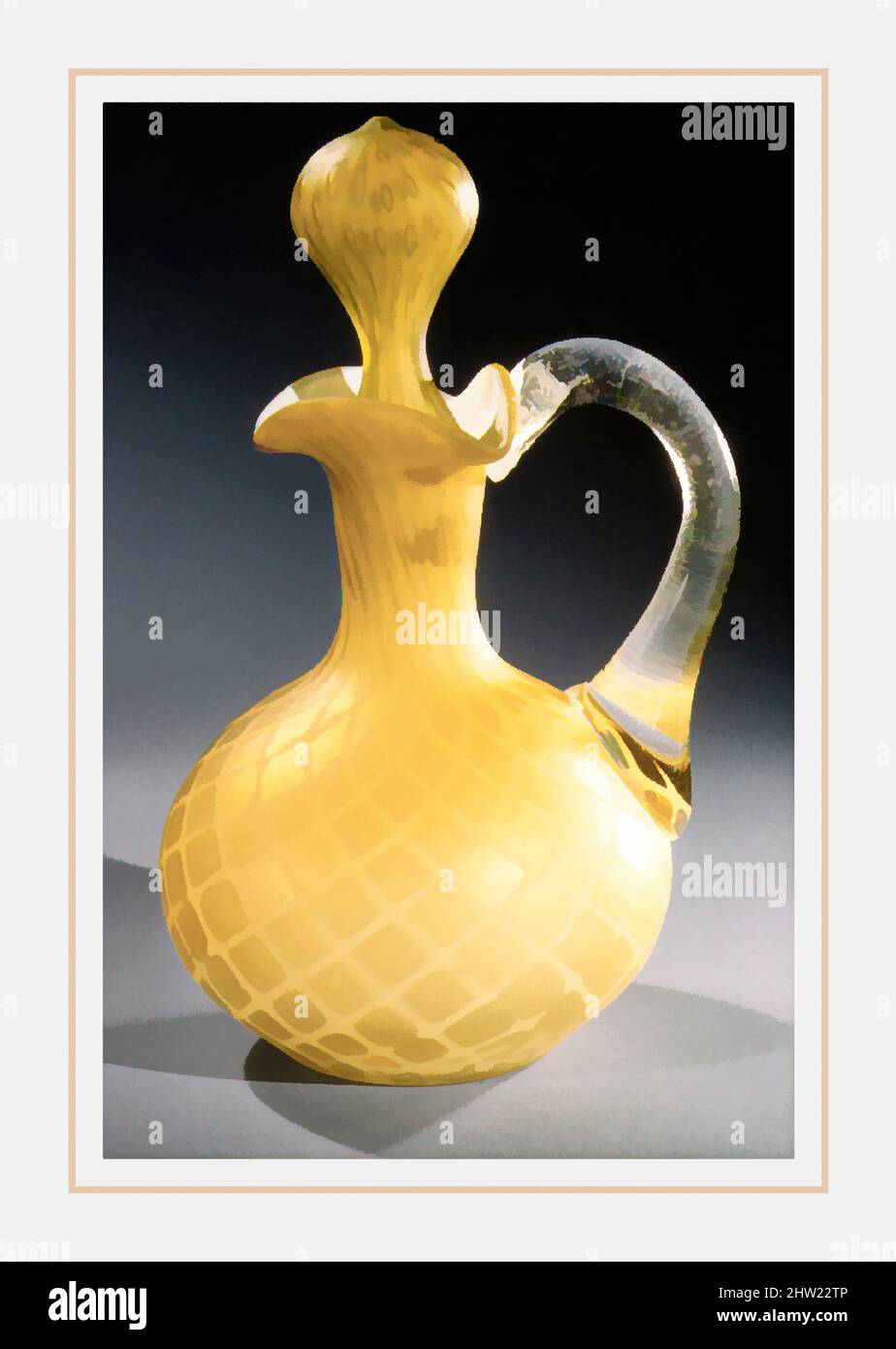 Art inspiré par Cruet, 1885–90, probablement fabriqué aux États-Unis, américain, verre ambré satiné soufflé et incolore, H. 6 1/2 po. (16,5 cm), verre, oeuvres classiques modernisées par Artotop avec une touche de modernité. Formes, couleur et valeur, impact visuel accrocheur sur l'art émotions par la liberté d'œuvres d'art d'une manière contemporaine. Un message intemporel qui cherche une nouvelle direction créative. Artistes qui se tournent vers le support numérique et créent le NFT Artotop Banque D'Images