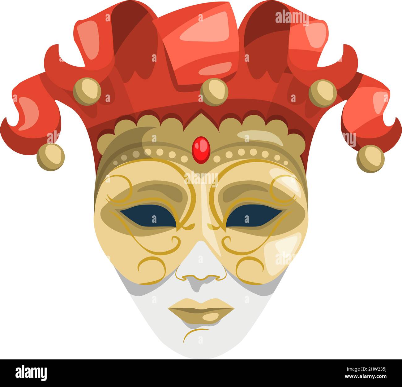 Icône de masque vénitien. Symbole du festival de la culture italienne traditionnelle Illustration de Vecteur