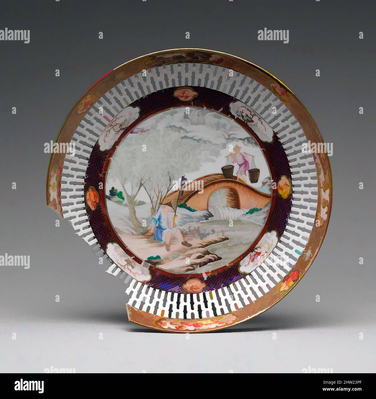 Art inspiré par la vaisselle, 1736–95, fabriqué en Chine, chinois, porcelaine, Diam. 8 3/8 po (21,3 cm), céramique, oeuvres classiques modernisées par Artotop avec une touche de modernité. Formes, couleur et valeur, impact visuel accrocheur sur l'art émotions par la liberté d'œuvres d'art d'une manière contemporaine. Un message intemporel qui cherche une nouvelle direction créative. Artistes qui se tournent vers le support numérique et créent le NFT Artotop Banque D'Images