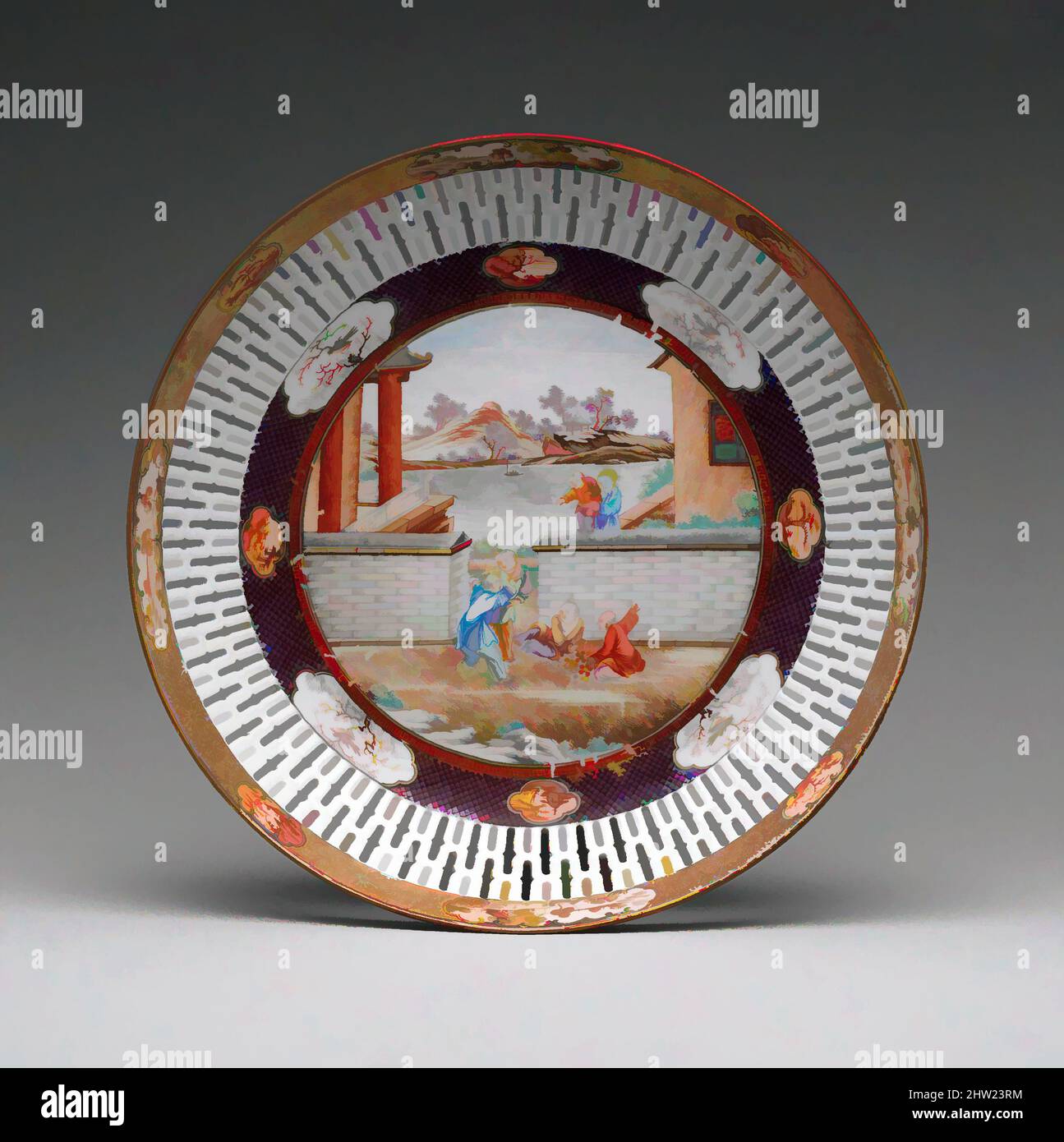 Art inspiré par la vaisselle, 1736–95, fabriqué en Chine, chinois, porcelaine, Diam. 9 1/2 po (24,1 cm), céramique, oeuvres classiques modernisées par Artotop avec une touche de modernité. Formes, couleur et valeur, impact visuel accrocheur sur l'art émotions par la liberté d'œuvres d'art d'une manière contemporaine. Un message intemporel qui cherche une nouvelle direction créative. Artistes qui se tournent vers le support numérique et créent le NFT Artotop Banque D'Images