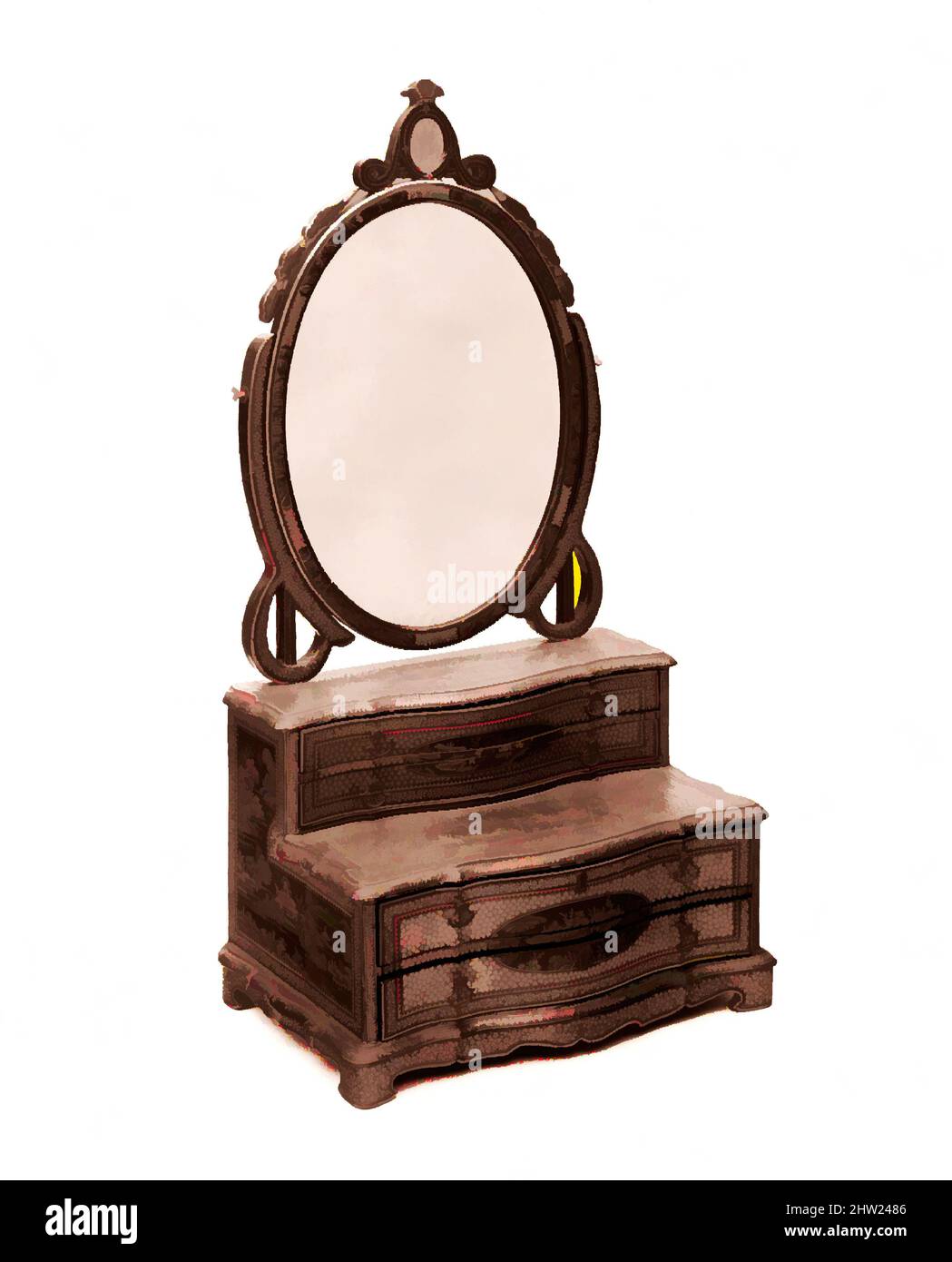 Art inspiré par le verre de dressing, 1790–1800, fabriqué en Chine, chinois, pour le marché américain, Bois laqué, 32 1/4 x 16 x 11 po. (81,9 x 40,6 x 27,9 cm), mobilier, oeuvres classiques modernisées par Artotop avec une touche de modernité. Formes, couleur et valeur, impact visuel accrocheur sur l'art émotions par la liberté d'œuvres d'art d'une manière contemporaine. Un message intemporel qui cherche une nouvelle direction créative. Artistes qui se tournent vers le support numérique et créent le NFT Artotop Banque D'Images