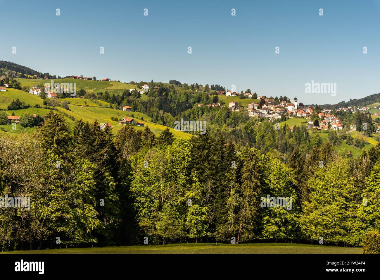 Village d'Appenzellerland, Trogen, canton d'Appenzell Ausserrhoden, Suisse Banque D'Images