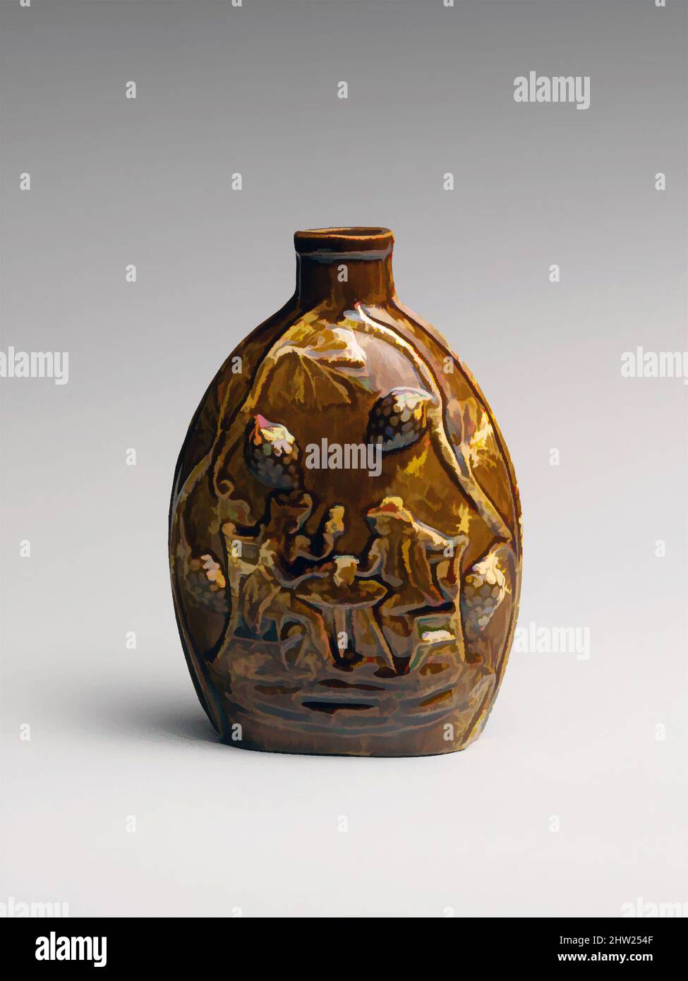 Art inspiré par Flask, 1852–58, fabriqué à Bennington, Vermont, États-Unis, Américain, faïence, H. 6 po. (15,2 cm), céramique, oeuvres classiques modernisées par Artotop avec une touche de modernité. Formes, couleur et valeur, impact visuel accrocheur sur l'art émotions par la liberté d'œuvres d'art d'une manière contemporaine. Un message intemporel qui cherche une nouvelle direction créative. Artistes qui se tournent vers le support numérique et créent le NFT Artotop Banque D'Images