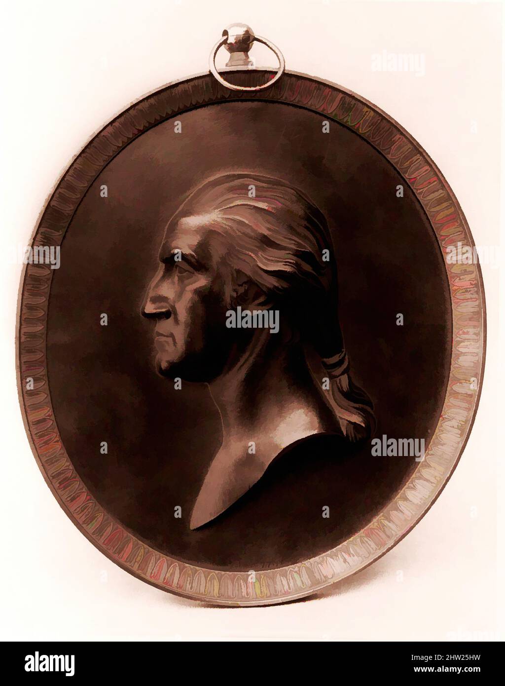 Art inspiré par George Washington, ca. 1800, bronze, laiton, 7 5/8 x 6 5/8 po. (19,4 x 16,8 cm), Métal, oeuvres classiques modernisées par Artotop avec une touche de modernité. Formes, couleur et valeur, impact visuel accrocheur sur l'art émotions par la liberté d'œuvres d'art d'une manière contemporaine. Un message intemporel qui cherche une nouvelle direction créative. Artistes qui se tournent vers le support numérique et créent le NFT Artotop Banque D'Images