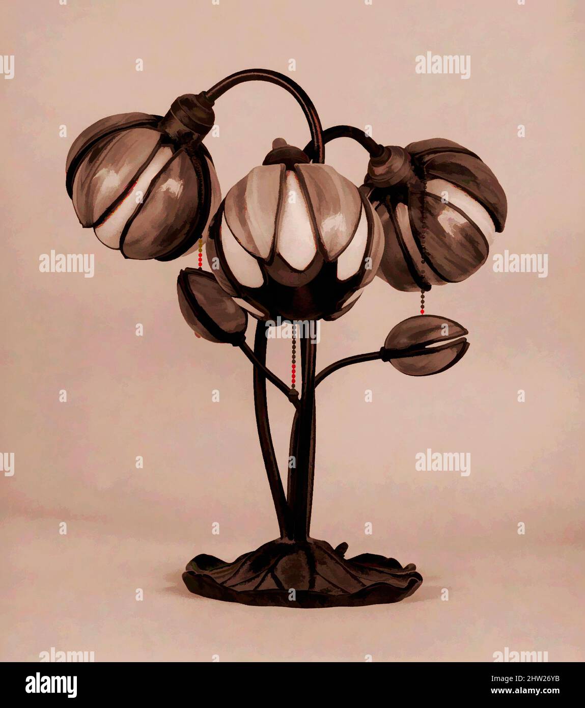 Art inspiré par Lamp, 1900–1930, peut-être fabriqué à Brooklyn, New York, New York, États-Unis ; peut-être fabriqué à Meriden, Connecticut, États-Unis, américain, verre soufflé, Bronze, H. 16 3/4 po. (42,5 cm) ; diamètre 16 1/2 po (41,9 cm), verre, Handel Company (1885 env. 1930, œuvres classiques modernisées par Artotop avec une touche de modernité. Formes, couleur et valeur, impact visuel accrocheur sur l'art émotions par la liberté d'œuvres d'art d'une manière contemporaine. Un message intemporel qui cherche une nouvelle direction créative. Artistes qui se tournent vers le support numérique et créent le NFT Artotop Banque D'Images