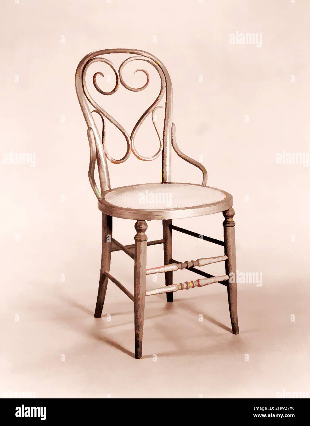 Art inspiré par la chaise latérale Bentwood, 1870–78, fabriqué à Troy, New York, États-Unis, Américain, Hickory, frêne, 36 x 17 3/4 x 22 po. (91,4 x 45,1 x 55,9 cm), mobilier, Henry I. Seymour (active ca. 1851–85, œuvres classiques modernisées par Artotop avec une touche de modernité. Formes, couleur et valeur, impact visuel accrocheur sur l'art émotions par la liberté d'œuvres d'art d'une manière contemporaine. Un message intemporel qui cherche une nouvelle direction créative. Artistes qui se tournent vers le support numérique et créent le NFT Artotop Banque D'Images