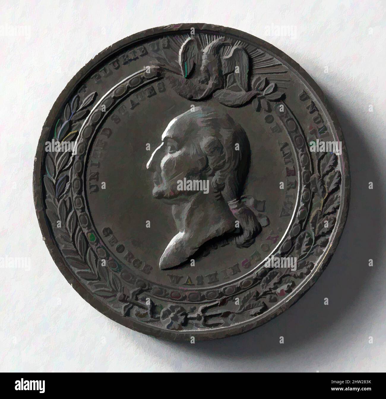 Art inspiré par Medal, 1853, Metal, Diam. 2 po (5,1 cm), Métal, Anthony paquet (1814–1882, oeuvres classiques modernisées par Artotop avec une touche de modernité. Formes, couleur et valeur, impact visuel accrocheur sur l'art émotions par la liberté d'œuvres d'art d'une manière contemporaine. Un message intemporel qui cherche une nouvelle direction créative. Artistes qui se tournent vers le support numérique et créent le NFT Artotop Banque D'Images