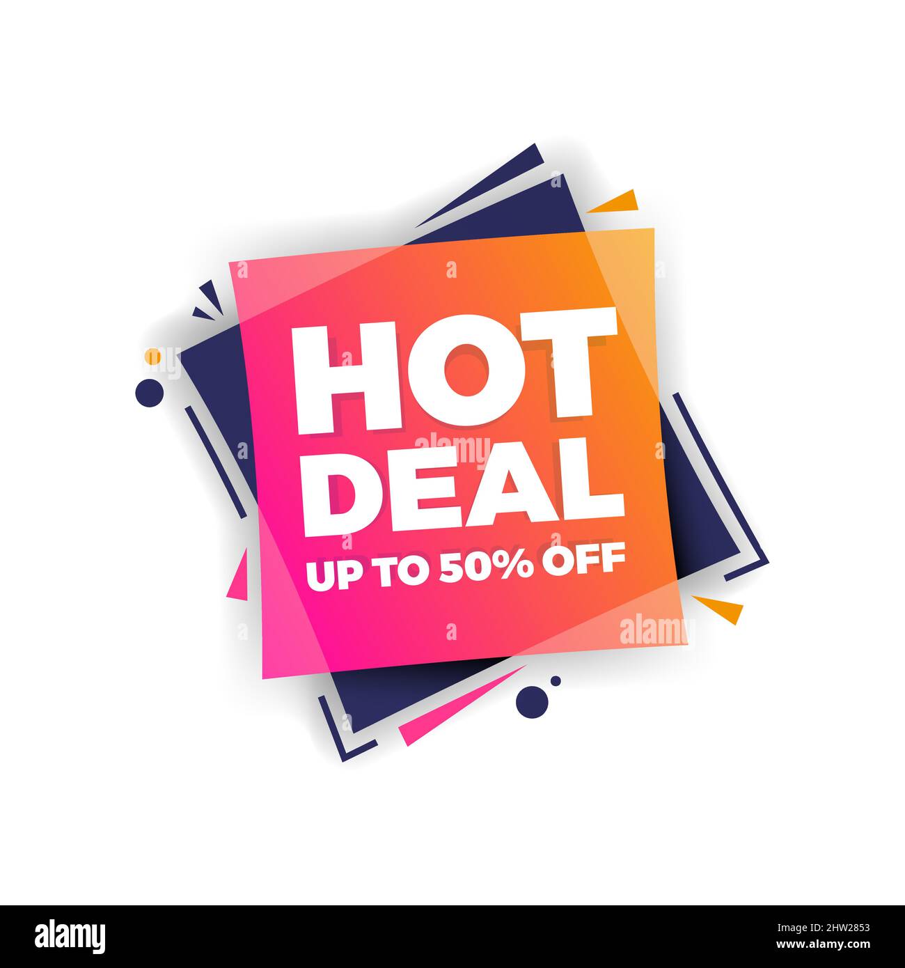 Offre spéciale jusqu'à 50 % de réduction sur l'étiquette vectorielle de magasinage Illustration de Vecteur