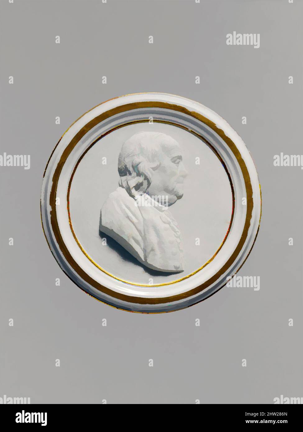 Art inspiré de la plaque, 1776–1800, fabriqué dans les hauts-de-Seine, Sèvres, France, Porcelaine, diam. 3 5/8 po (9,2 cm), céramique, oeuvres classiques modernisées par Artotop avec une touche de modernité. Formes, couleur et valeur, impact visuel accrocheur sur l'art émotions par la liberté d'œuvres d'art d'une manière contemporaine. Un message intemporel qui cherche une nouvelle direction créative. Artistes qui se tournent vers le support numérique et créent le NFT Artotop Banque D'Images