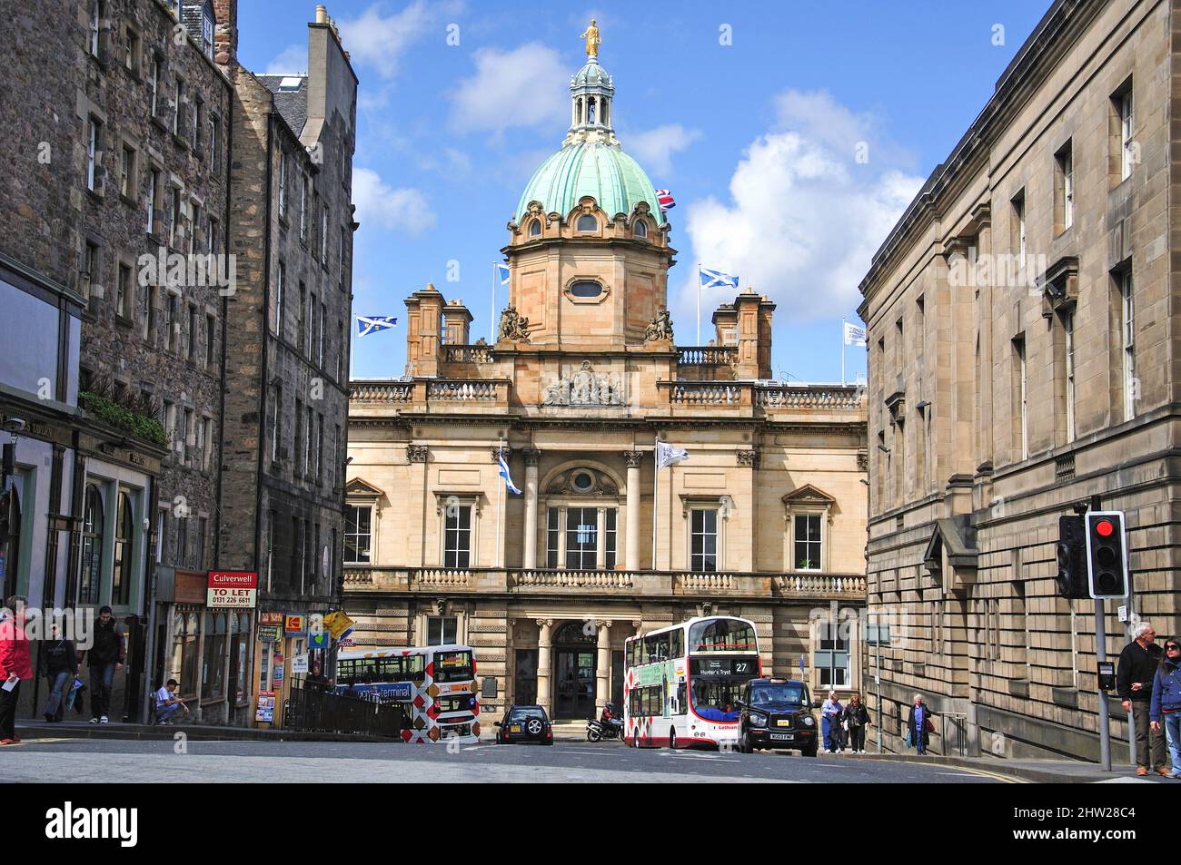 Bank of Scotland building, Bank Street, Old Town, Edinburgh, Lothian, Ecosse, Royaume-Uni Banque D'Images