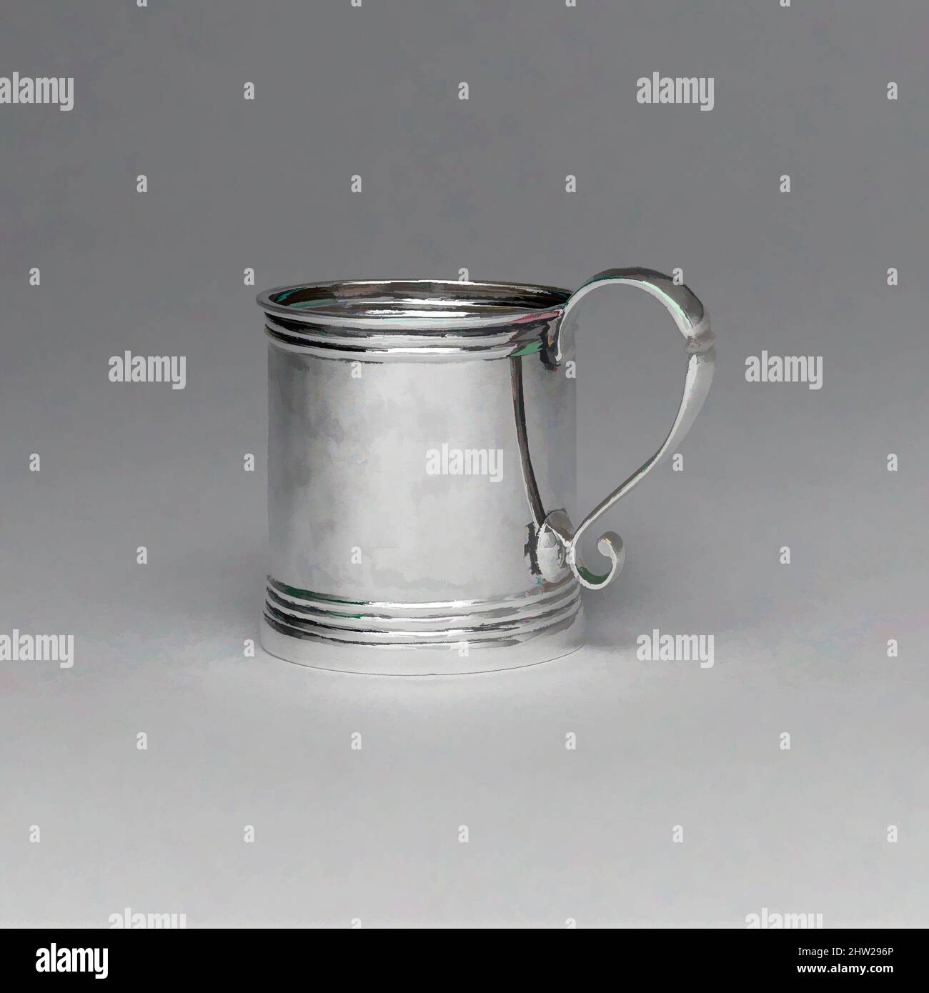 Art inspiré par Cup, env. 1815, fabriqué à New York, New York, États-Unis, américain, argent, Total : 2 13/16 x 3 1/2 po (7,1 x 8,9 cm) ; 3 oz 12 l/h (111,6 g), Silver, William Thomson (1777–1833, œuvres classiques modernisées par Artotop avec une touche de modernité. Formes, couleur et valeur, impact visuel accrocheur sur l'art émotions par la liberté d'œuvres d'art d'une manière contemporaine. Un message intemporel qui cherche une nouvelle direction créative. Artistes qui se tournent vers le support numérique et créent le NFT Artotop Banque D'Images