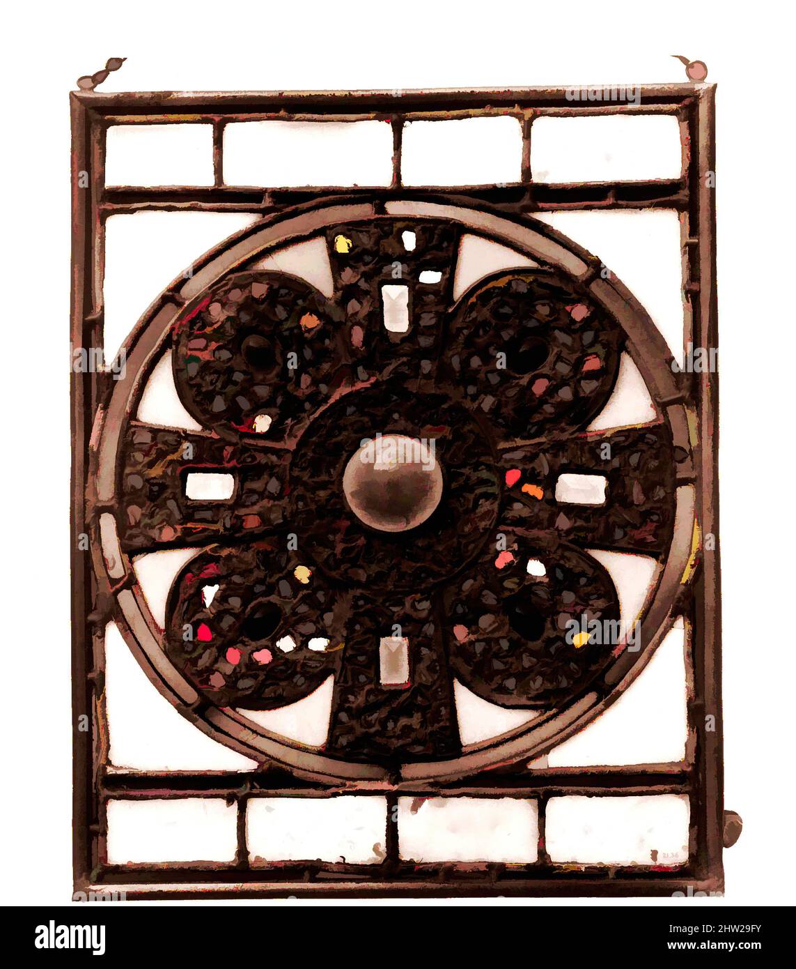 Art inspiré par le vitrail, env. 1881–82, fabriqué à New York, New York, États-Unis, américain, verre opalescent perlé, 12 1/8 x 9 1/2 po (30,8 x 24,1 cm), Glass, John la Farge (américain, New York 1835–1910 Providence, Rhode Island), ce panneau illustre la technique des vitraux, les œuvres classiques modernisées par Artotop avec une touche de modernité. Formes, couleur et valeur, impact visuel accrocheur sur l'art émotions par la liberté d'œuvres d'art d'une manière contemporaine. Un message intemporel qui cherche une nouvelle direction créative. Artistes qui se tournent vers le support numérique et créent le NFT Artotop Banque D'Images