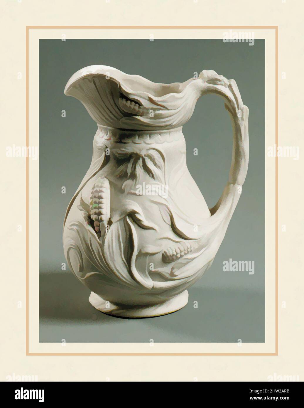 Art inspiré par Pitcher, 1850–58, fabriqué à Bennington, Vermont, États-Unis, Porcelaine américaine, mariale, 9 x 7 x 5 3/4 po (22,9 x 17,8 x 14,6 cm), céramique, États-Unis Pottery Company (1852–58, œuvres classiques modernisées par Artotop avec une touche de modernité. Formes, couleur et valeur, impact visuel accrocheur sur l'art émotions par la liberté d'œuvres d'art d'une manière contemporaine. Un message intemporel qui cherche une nouvelle direction créative. Artistes qui se tournent vers le support numérique et créent le NFT Artotop Banque D'Images