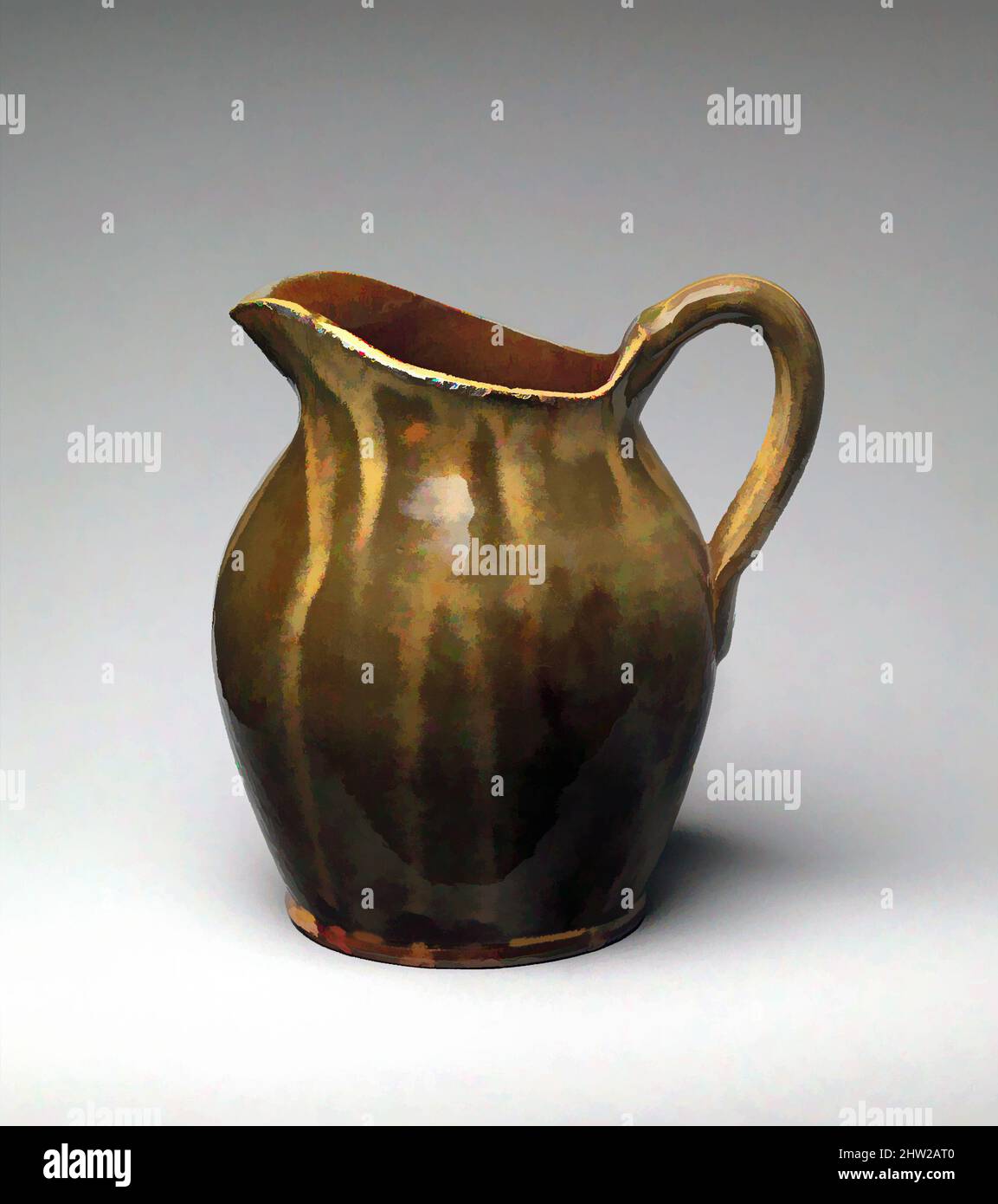 Art inspiré par Pitcher, env. 1850–75, fabriqué en Pennsylvanie, États-Unis, faïence américaine; Redware, 7 9/16 x 7 1/4 x 6 1/4 po. (19,2 x 18,4 x 15,9 cm), céramique, œuvres classiques modernisées par Artotop avec une touche de modernité. Formes, couleur et valeur, impact visuel accrocheur sur l'art émotions par la liberté d'œuvres d'art d'une manière contemporaine. Un message intemporel qui cherche une nouvelle direction créative. Artistes qui se tournent vers le support numérique et créent le NFT Artotop Banque D'Images