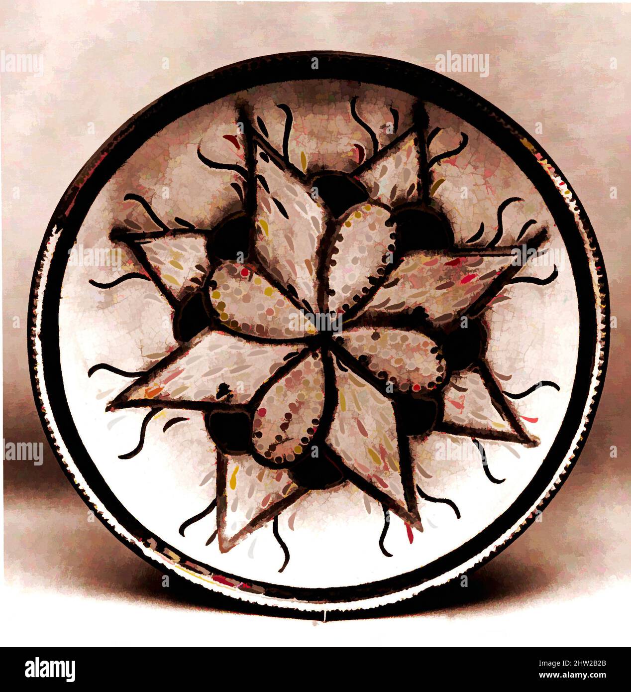 Art inspiré par plate, 1815–25, fabriqué dans le comté de Berks, Pennsylvanie, États-Unis, américain, faïence ; Redware, 9 1/2 po (24,1 cm), céramique, attribuée à Solomon Grimm (1787–1847, oeuvres classiques modernisées par Artotop avec une touche de modernité. Formes, couleur et valeur, impact visuel accrocheur sur l'art émotions par la liberté d'œuvres d'art d'une manière contemporaine. Un message intemporel qui cherche une nouvelle direction créative. Artistes qui se tournent vers le support numérique et créent le NFT Artotop Banque D'Images