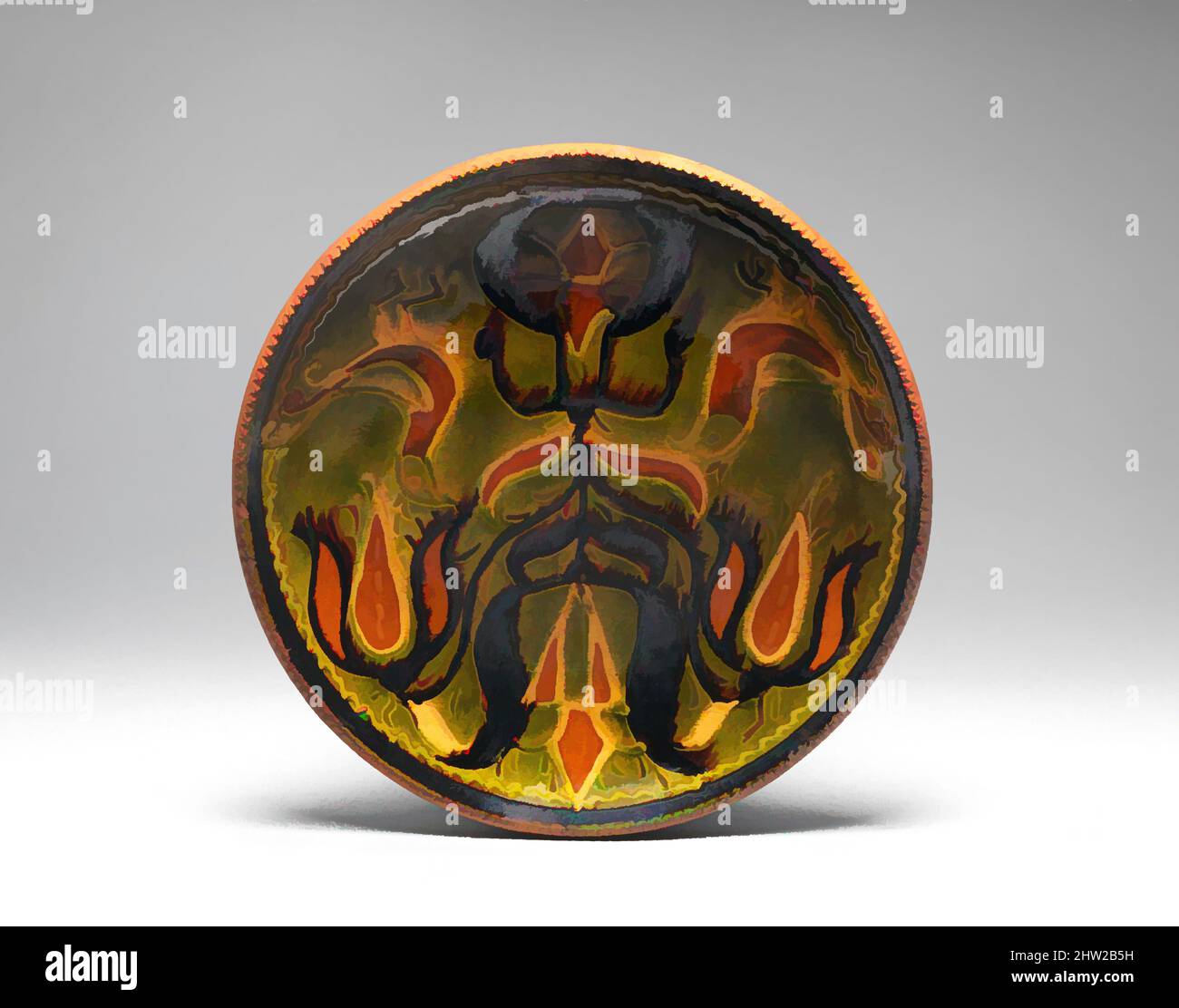 Art inspiré par plate, 1815–25, fabriqué dans le comté de Berks, Pennsylvanie, États-Unis, américain, faïence ; Redware, 9 5/8 po (24,4 cm), céramique, attribuée à Solomon Grimm (1787–1847, oeuvres classiques modernisées par Artotop avec une touche de modernité. Formes, couleur et valeur, impact visuel accrocheur sur l'art émotions par la liberté d'œuvres d'art d'une manière contemporaine. Un message intemporel qui cherche une nouvelle direction créative. Artistes qui se tournent vers le support numérique et créent le NFT Artotop Banque D'Images