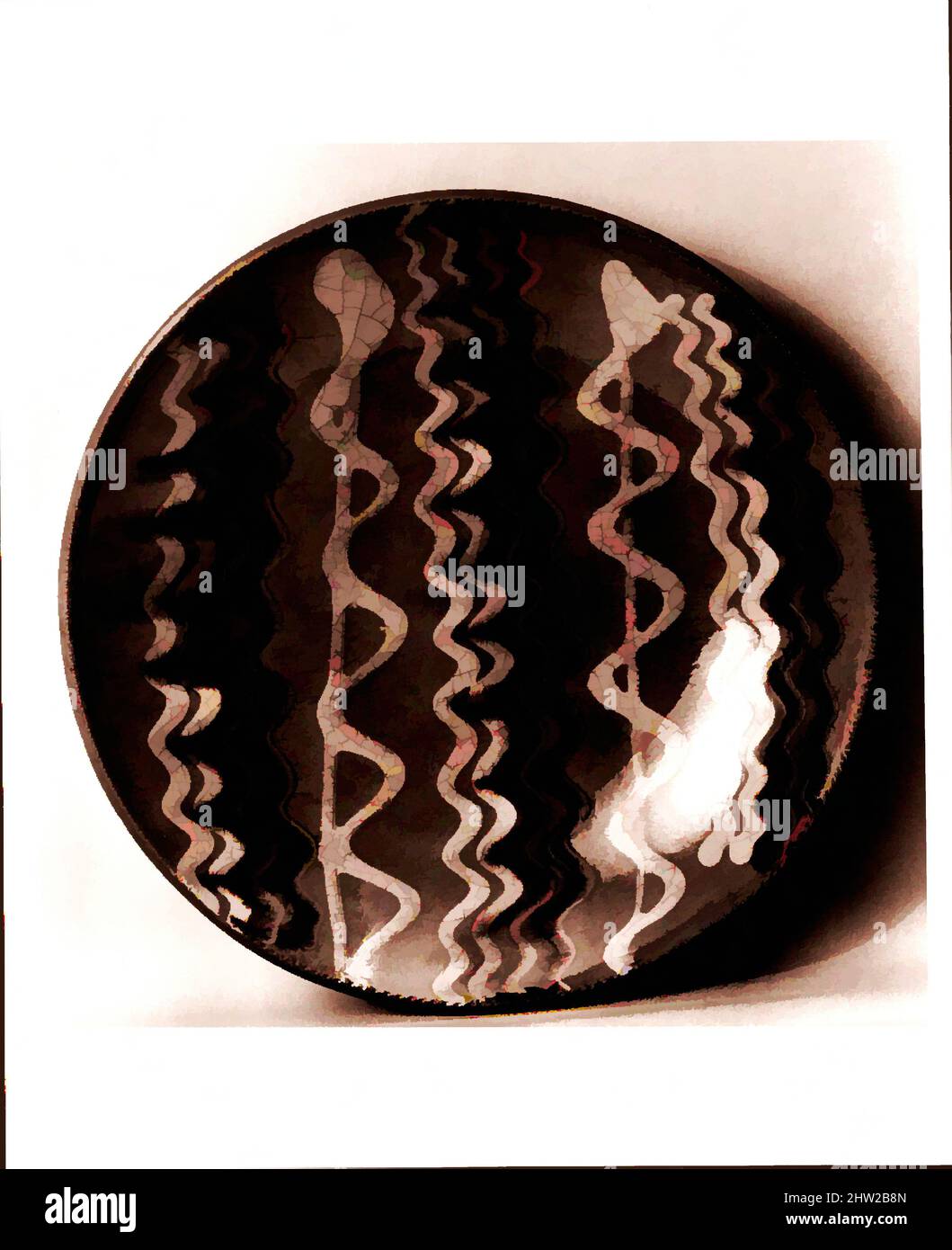 Art inspiré par plate, 1800–80, éventuellement fabriqué dans le comté de Berks, Pennsylvanie, États-Unis, américain, faïence; Redware, 8 5/8 po (21,9 cm), céramique, oeuvres classiques modernisées par Artotop avec une touche de modernité. Formes, couleur et valeur, impact visuel accrocheur sur l'art émotions par la liberté d'œuvres d'art d'une manière contemporaine. Un message intemporel qui cherche une nouvelle direction créative. Artistes qui se tournent vers le support numérique et créent le NFT Artotop Banque D'Images