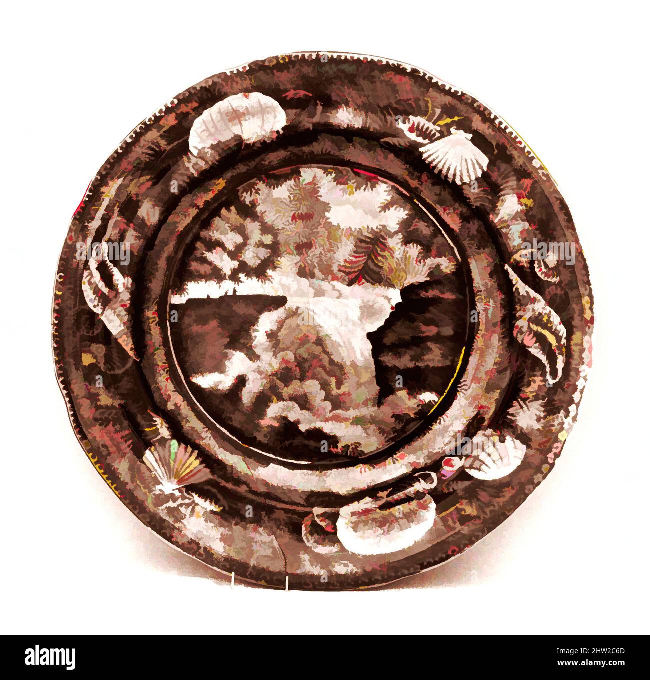 Art inspiré par plate, env. 1828 environ 1846, fabriqué à Staffordshire, Stoke-on-Trent, Angleterre, Royaume-Uni (marché américain), Faïence, imprimé transvasé, diam. 7 1/2 po (19,1 cm), céramique, Enoch Wood & Sons (britannique, active Burslem, 1818–46, œuvres classiques modernisées par Artotop avec une touche de modernité. Formes, couleur et valeur, impact visuel accrocheur sur l'art émotions par la liberté d'œuvres d'art d'une manière contemporaine. Un message intemporel qui cherche une nouvelle direction créative. Artistes qui se tournent vers le support numérique et créent le NFT Artotop Banque D'Images