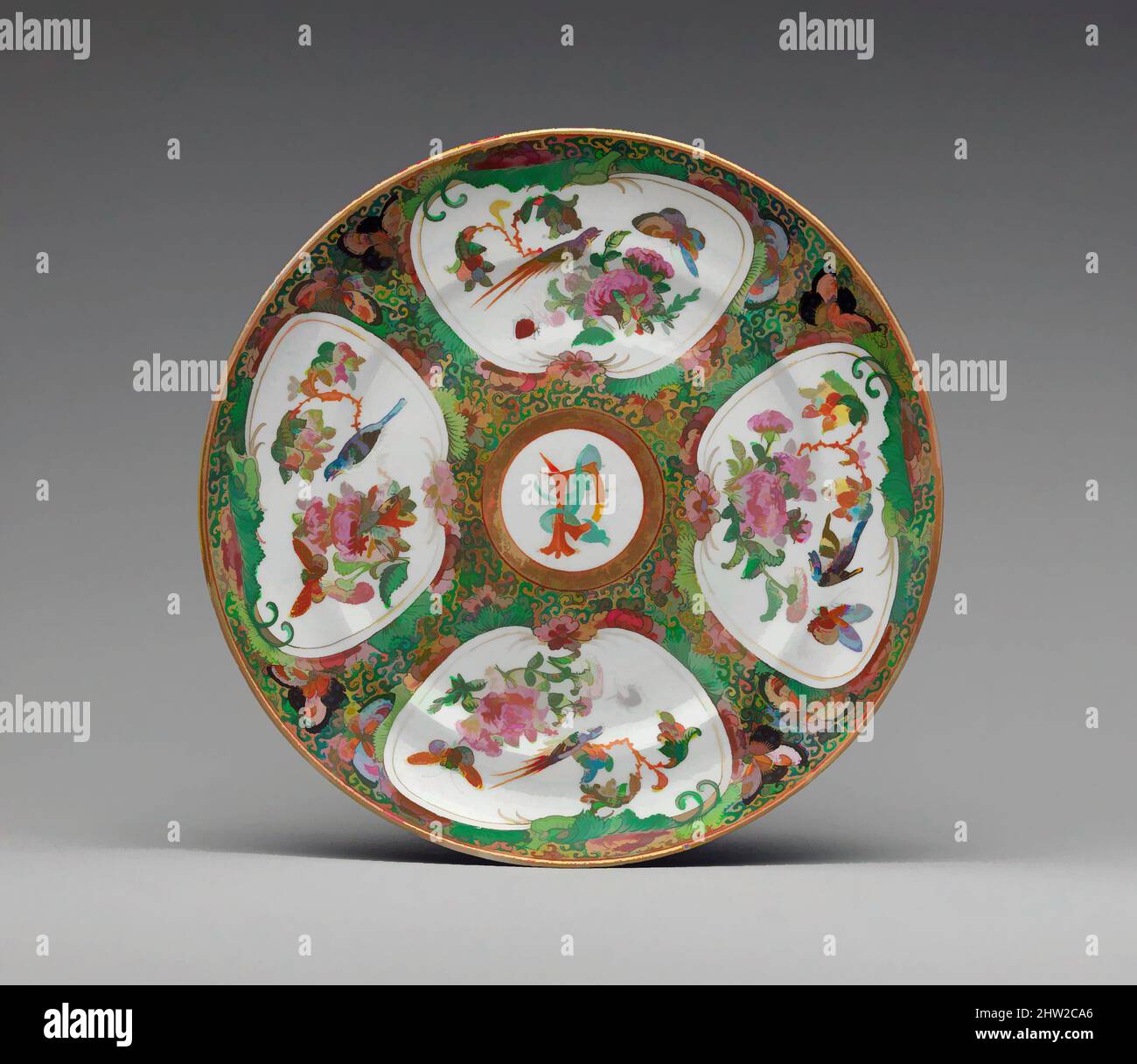 Art inspiré par plate, env. 1860–66, fabriqué en Chine, pour le marché américain, porcelaine, Diam. 8 po (20,3 cm), céramique, oeuvres classiques modernisées par Artotop avec une touche de modernité. Formes, couleur et valeur, impact visuel accrocheur sur l'art émotions par la liberté d'œuvres d'art d'une manière contemporaine. Un message intemporel qui cherche une nouvelle direction créative. Artistes qui se tournent vers le support numérique et créent le NFT Artotop Banque D'Images
