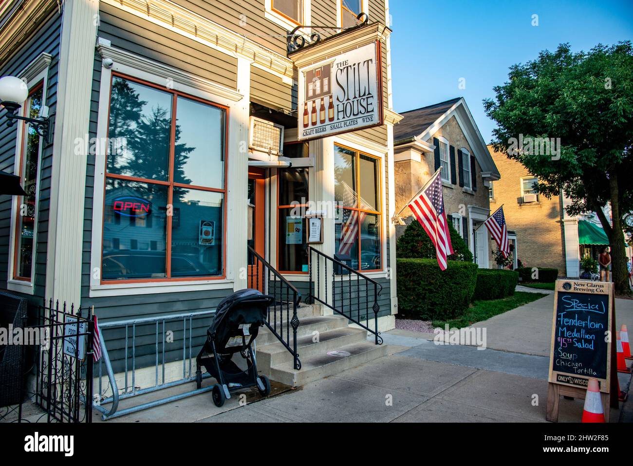 The stilt House of Cedarburg, Wisconsin, États-Unis. Cedarburg est une ville du comté d'Ozaukee, Wisconsin, États-Unis. Banque D'Images