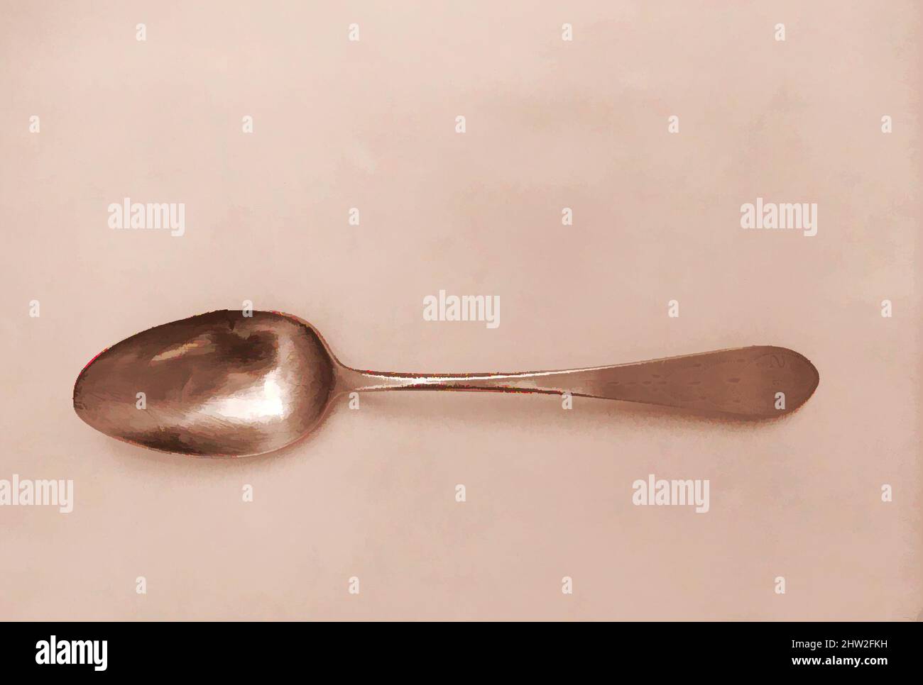 Art inspiré par Spoon, 1770–1800, fabriqué à Newburyport, Massachusetts, États-Unis, Américain, argent, L. 8 1/4 po (21 cm), argent, Joseph Molton (1744–1816, oeuvres classiques modernisées par Artotop avec une touche de modernité. Formes, couleur et valeur, impact visuel accrocheur sur l'art émotions par la liberté d'œuvres d'art d'une manière contemporaine. Un message intemporel qui cherche une nouvelle direction créative. Artistes qui se tournent vers le support numérique et créent le NFT Artotop Banque D'Images