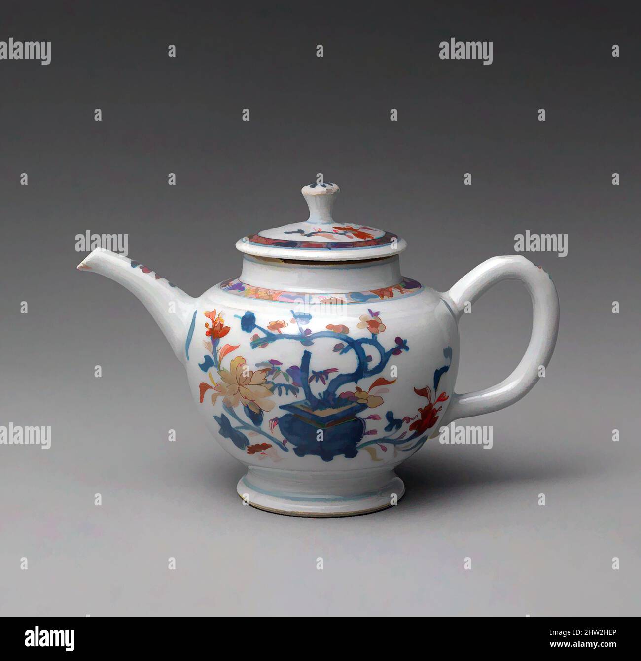 Art inspiré par Teapot, 1720–35, fabriqué en Chine, chinois, porcelaine, H. 5 1/8 po (13 cm), céramique, oeuvres classiques modernisées par Artotop avec une touche de modernité. Formes, couleur et valeur, impact visuel accrocheur sur l'art émotions par la liberté d'œuvres d'art d'une manière contemporaine. Un message intemporel qui cherche une nouvelle direction créative. Artistes qui se tournent vers le support numérique et créent le NFT Artotop Banque D'Images