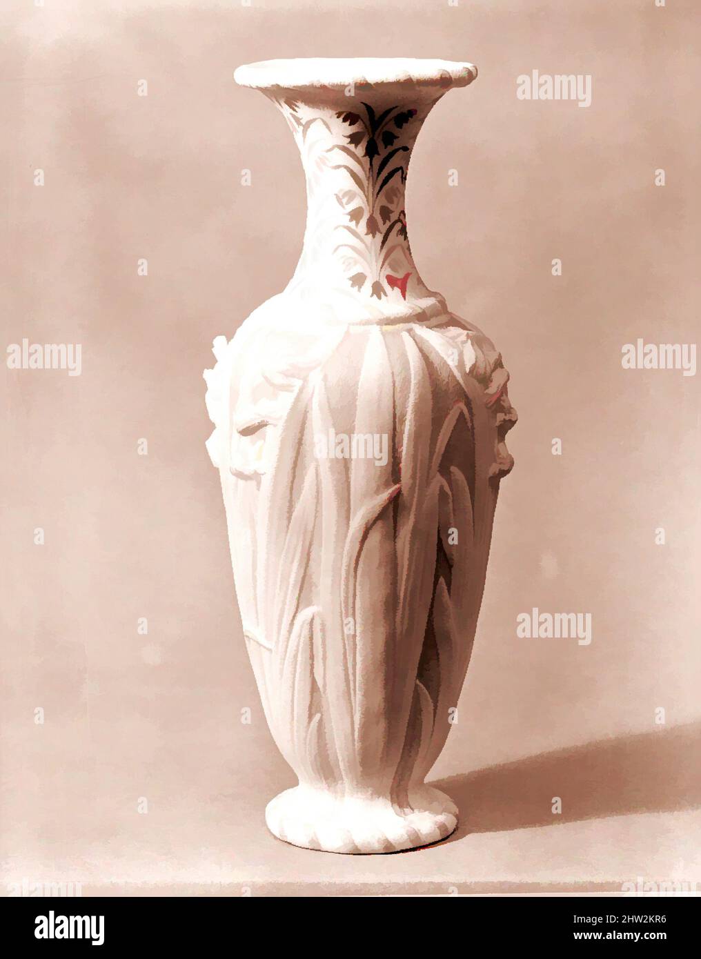 Art inspiré par vase, 1830–70, probablement fabriqué à Bennington, Vermont, États-Unis, américain, porcelaine mariale, H. 9 po (22,9 cm), céramique, oeuvres classiques modernisées par Artotop avec une touche de modernité. Formes, couleur et valeur, impact visuel accrocheur sur l'art émotions par la liberté d'œuvres d'art d'une manière contemporaine. Un message intemporel qui cherche une nouvelle direction créative. Artistes qui se tournent vers le support numérique et créent le NFT Artotop Banque D'Images