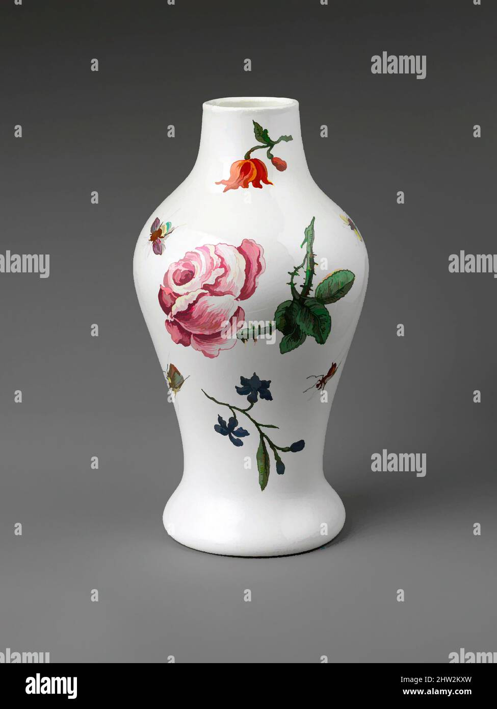 Art inspiré par vase, 18th siècle, fabriqué en Italie, italien, verre opaque avec décoration en émail, H. 7 po. (17,8 cm), verre, oeuvres classiques modernisées par Artotop avec une touche de modernité. Formes, couleur et valeur, impact visuel accrocheur sur l'art émotions par la liberté d'œuvres d'art d'une manière contemporaine. Un message intemporel qui cherche une nouvelle direction créative. Artistes qui se tournent vers le support numérique et créent le NFT Artotop Banque D'Images