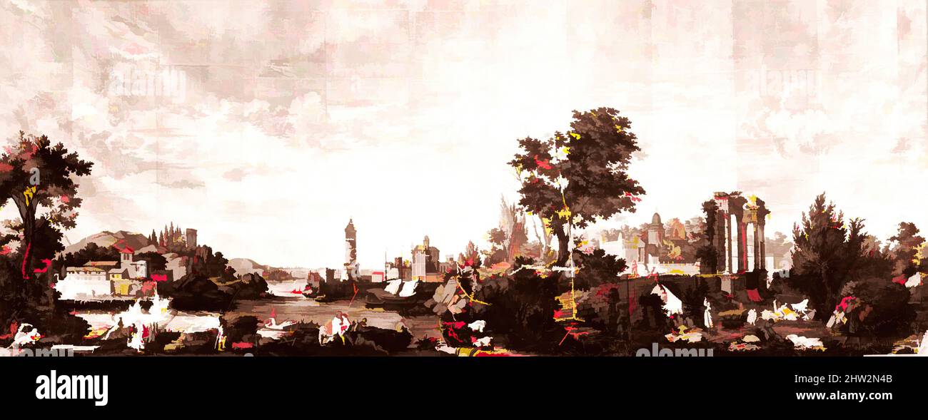 Art inspiré par Wallpaper, env. 1790, fabriqué à Paris, France, papier, 90 x 235 po. (228,6 x 596,9 cm), Natural substances, Arthur et Robert Wallpapers, œuvres classiques modernisées par Artotop avec une touche de modernité. Formes, couleur et valeur, impact visuel accrocheur sur l'art émotions par la liberté d'œuvres d'art d'une manière contemporaine. Un message intemporel qui cherche une nouvelle direction créative. Artistes qui se tournent vers le support numérique et créent le NFT Artotop Banque D'Images