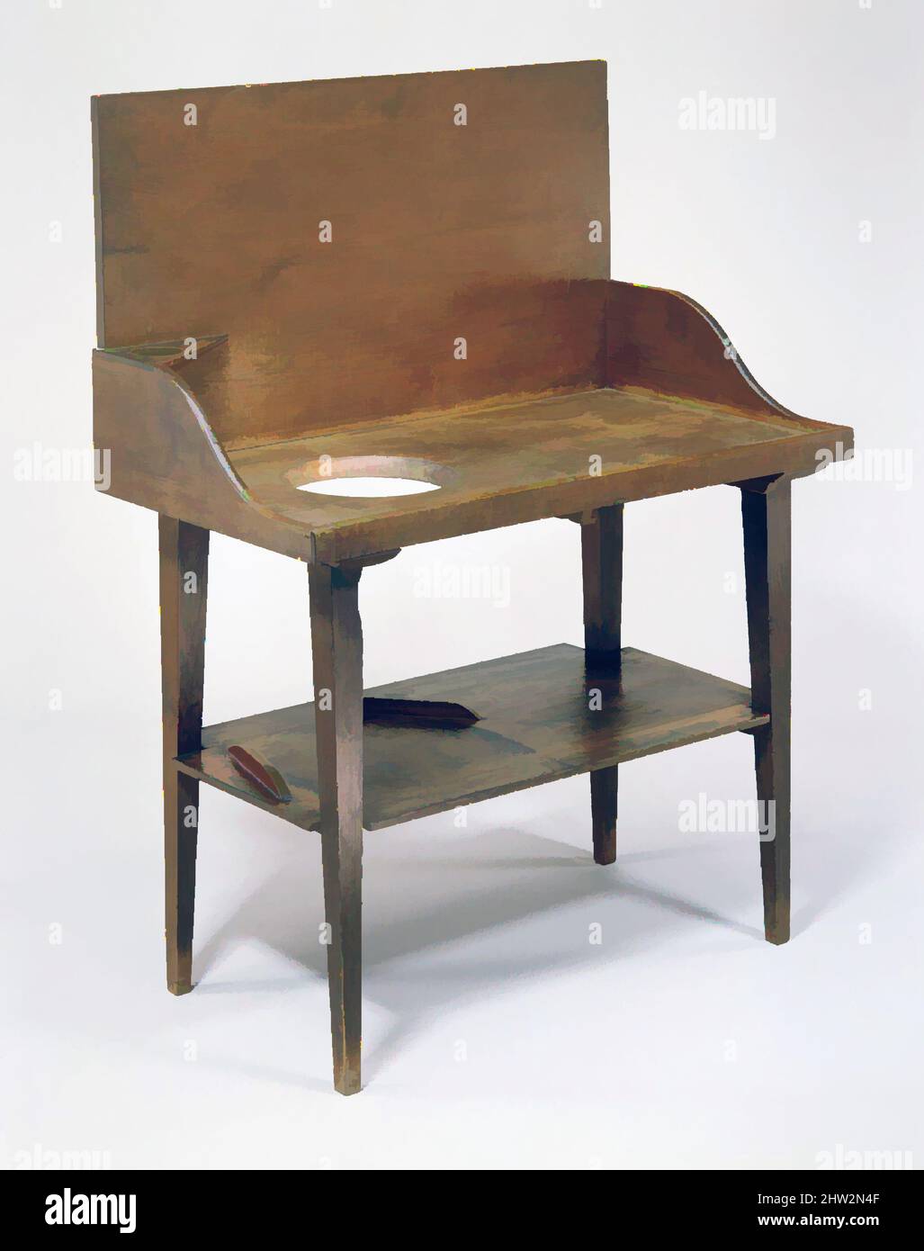 Art inspiré par Wash Stand, 1810–30, fabriqué à New Lebanon, New York, États-Unis, américain, Shaker, PIN, 39 1/4 x 30 1/8 x 16 1/16 po (99,7 x 76,5 x 40,8 cm), mobilier, oeuvres classiques modernisées par Artotop avec une touche de modernité. Formes, couleur et valeur, impact visuel accrocheur sur l'art émotions par la liberté d'œuvres d'art d'une manière contemporaine. Un message intemporel qui cherche une nouvelle direction créative. Artistes qui se tournent vers le support numérique et créent le NFT Artotop Banque D'Images