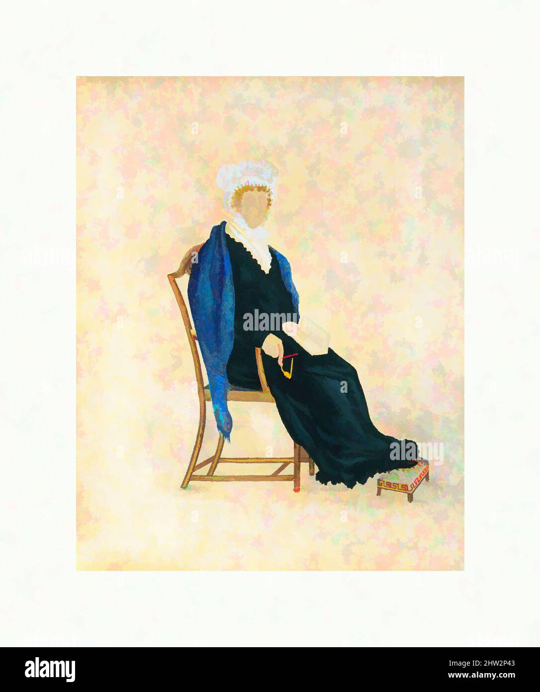 Art inspiré par Portrait de Mme Crofts, ca. 1815–30, probablement fabriqué en Pennsylvanie, États-Unis, aquarelle, graphite, gomme arabique, shee (liquide) or, et gouache sur papier vélin blanc cassé (maintenant oxydé), 10 x 8 po. (25,4 x 20,3 cm), dessins, oeuvres classiques modernisées par Artotop avec une touche de modernité. Formes, couleur et valeur, impact visuel accrocheur sur l'art émotions par la liberté d'œuvres d'art d'une manière contemporaine. Un message intemporel qui cherche une nouvelle direction créative. Artistes qui se tournent vers le support numérique et créent le NFT Artotop Banque D'Images