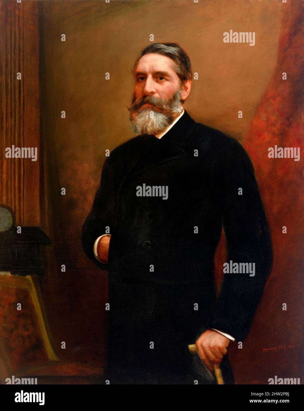 Portrait de l'inventeur américain James Paris Lee (1831-1904) par John Horsburgh, huile sur toile, 1889 Banque D'Images