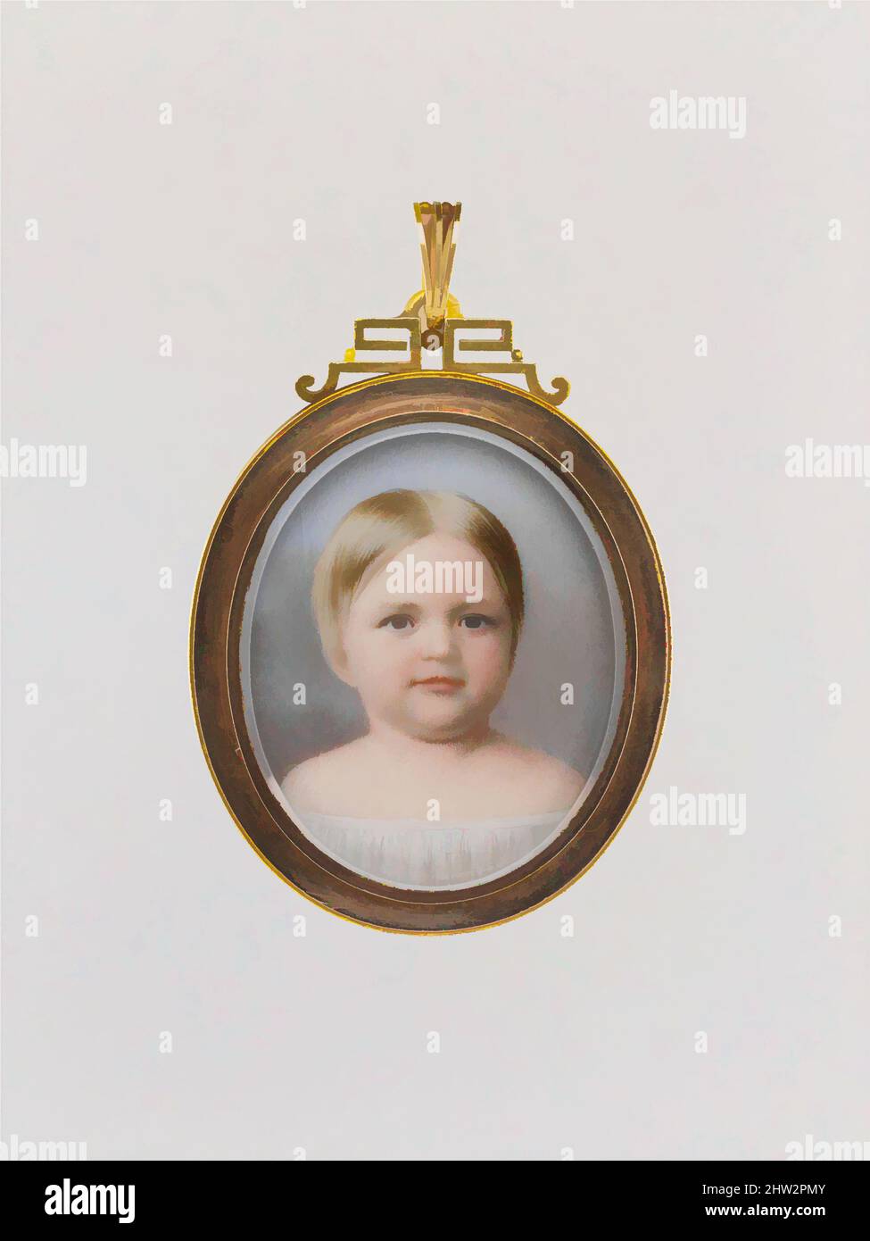 Art inspiré par Ada Brown, 1847, aquarelle sur ivoire, 1 15/16 po. (4,9 cm) x 1 7/16 po (3,61 cm), peintures, John Henry Brown (1818–1891), le sitter était la fille de l'artiste, des œuvres classiques modernisées par Artotop avec une touche de modernité. Formes, couleur et valeur, impact visuel accrocheur sur l'art émotions par la liberté d'œuvres d'art d'une manière contemporaine. Un message intemporel qui cherche une nouvelle direction créative. Artistes qui se tournent vers le support numérique et créent le NFT Artotop Banque D'Images