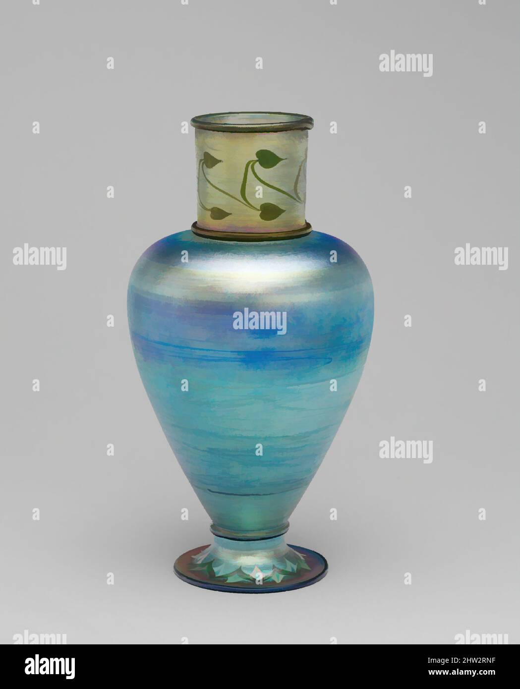 Art inspiré par vase, env. 1911, américain, verre, 9 5/8 po (24,4 cm), Glass, Louis Comfort Tiffany (américain, New York 1848–1933 New York, œuvres classiques modernisées par Artotop avec une touche de modernité. Formes, couleur et valeur, impact visuel accrocheur sur l'art émotions par la liberté d'œuvres d'art d'une manière contemporaine. Un message intemporel qui cherche une nouvelle direction créative. Artistes qui se tournent vers le support numérique et créent le NFT Artotop Banque D'Images