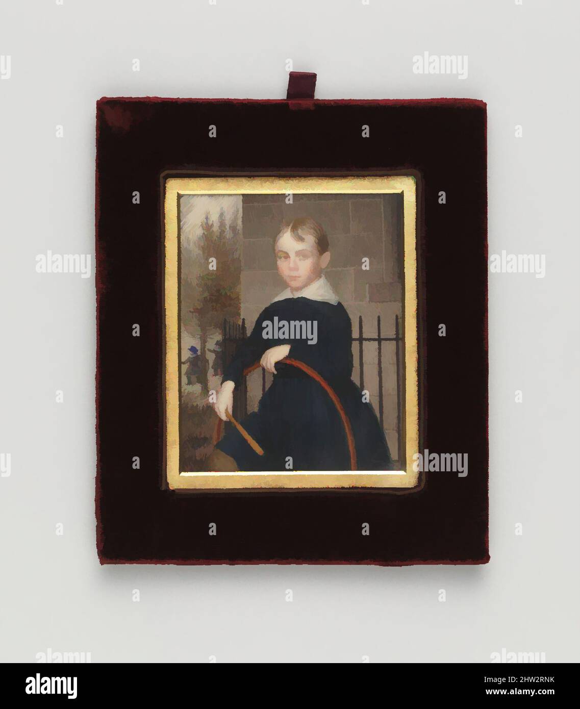 Art inspiré par Paul Joseph Revere, CA. 1840, aquarelle sur ivoire, 3 13/16 x 3 po. (9,7 x 7,6 cm), tableaux, Margaret Bogardus (1804–1878), petit-fils du patriote et de l'argentmière Paul Revere, Paul Joseph Revere (1832-1863), fréquenta l'Académie Milton en 1840. Plus tard, il est allé à, des œuvres classiques modernisées par Artotop avec un peu de modernité. Formes, couleur et valeur, impact visuel accrocheur sur l'art émotions par la liberté d'œuvres d'art d'une manière contemporaine. Un message intemporel qui cherche une nouvelle direction créative. Artistes qui se tournent vers le support numérique et créent le NFT Artotop Banque D'Images