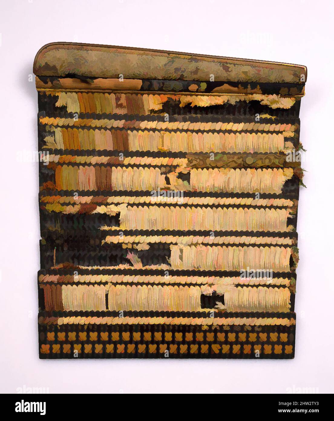 Art inspiré par Shoulder Guard (Ō-Sode), mi-fin du 14th siècle, japonais, fer, cuir, Laque, soie, cuivre doré, H. 17 1/4 po. (43,8 cm) ; avec 13 3/4 po (34,9 cm), Armour Parts, large carré sode sont la première forme de protège-épaules utilisée au Japon. Cet exemple rare et non restauré est, les œuvres classiques modernisées par Artotop avec un peu de modernité. Formes, couleur et valeur, impact visuel accrocheur sur l'art émotions par la liberté d'œuvres d'art d'une manière contemporaine. Un message intemporel qui cherche une nouvelle direction créative. Artistes qui se tournent vers le support numérique et créent le NFT Artotop Banque D'Images