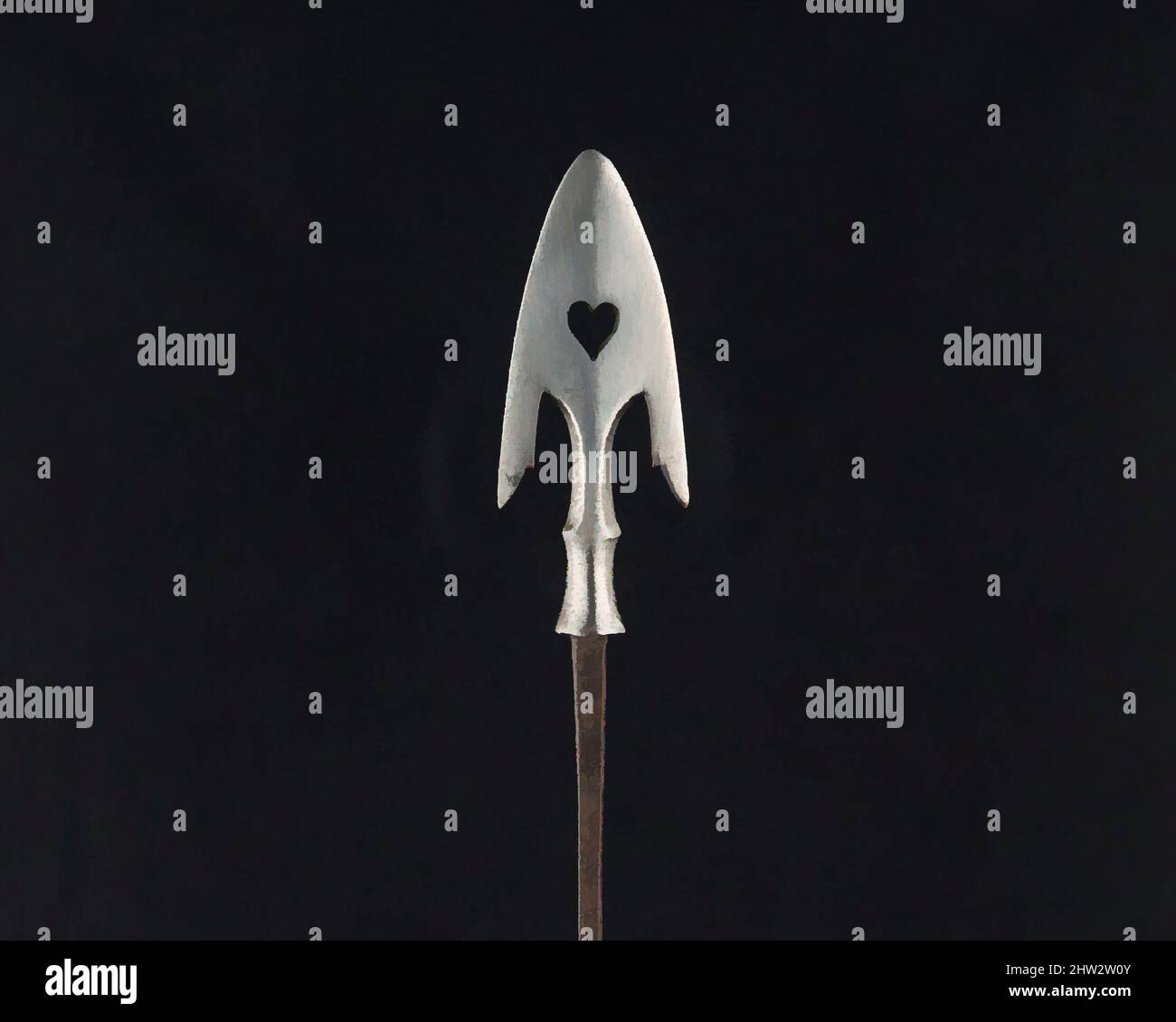 Art inspiré par Arrowhead (Yanonē), 18th siècle, japonais, acier, L. 7 po. (17,8 cm) ; L. de la tête 2 5/8 po. (6,7 cm) ; avec 1 po (2,5 cm) ; poids 0,9 oz (25,5 g), matériel de tir à l'arc - pointes de flèches, oeuvres classiques modernisées par Artotop avec un peu de modernité. Formes, couleur et valeur, impact visuel accrocheur sur l'art émotions par la liberté d'œuvres d'art d'une manière contemporaine. Un message intemporel qui cherche une nouvelle direction créative. Artistes qui se tournent vers le support numérique et créent le NFT Artotop Banque D'Images