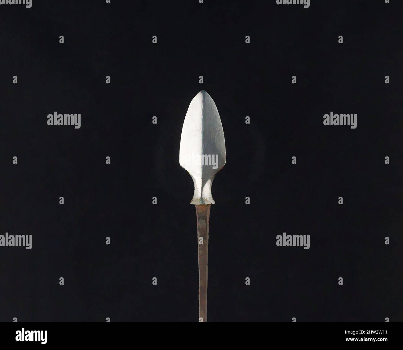 Art inspiré par Arrowhead (Yanonē), 18th siècle, japonais, acier, L. 5 po. (12,7 cm) ; L. de la tête 1 3/4 po. (4,5 cm) ; avec 5/8 po (1,6 cm) ; poids 0,7 oz (19,8 g), matériel de tir à l'arc - pointes de flèches, oeuvres classiques modernisées par Artotop avec un peu de modernité. Formes, couleur et valeur, impact visuel accrocheur sur l'art émotions par la liberté d'œuvres d'art d'une manière contemporaine. Un message intemporel qui cherche une nouvelle direction créative. Artistes qui se tournent vers le support numérique et créent le NFT Artotop Banque D'Images