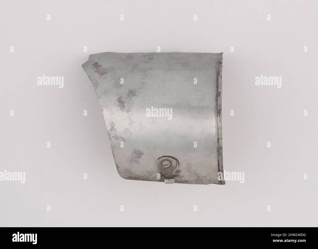 Art inspiré par la défense du bras supérieur (Rerebrace), env. 1430–40, italien, acier, H. 4 po. (10,2 cm) ; avec 1 9/16 po (4 cm) ; D. 4 po (10,2 cm) ; poids 2,5 oz (70,9 g), pièces d'armure, œuvres classiques modernisées par Artotop avec une touche de modernité. Formes, couleur et valeur, impact visuel accrocheur sur l'art émotions par la liberté d'œuvres d'art d'une manière contemporaine. Un message intemporel qui cherche une nouvelle direction créative. Artistes qui se tournent vers le support numérique et créent le NFT Artotop Banque D'Images