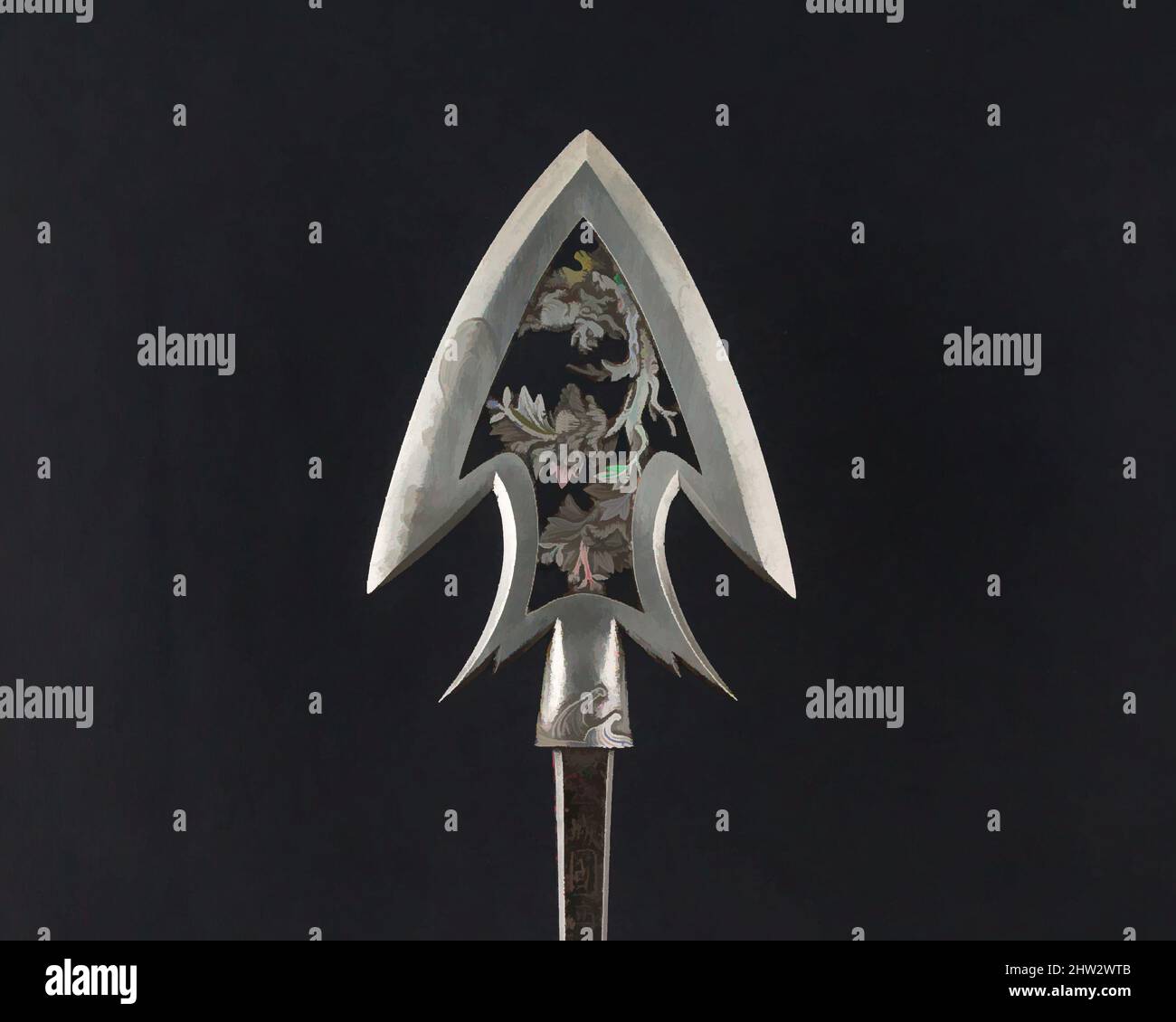 Art inspiré par Arrowhead (Yanonē), daté de 1645, japonais, acier, L. 10 3/4 po. (27,3 cm) ; L. de la tête 4 po. (10,2 cm) ; avec 2 3/4 po (7 cm) ; poids 5,4 oz (153,1 g), matériel de tir à l'arc - pointes de flèches, oeuvres classiques modernisées par Artotop avec un peu de modernité. Formes, couleur et valeur, impact visuel accrocheur sur l'art émotions par la liberté d'œuvres d'art d'une manière contemporaine. Un message intemporel qui cherche une nouvelle direction créative. Artistes qui se tournent vers le support numérique et créent le NFT Artotop Banque D'Images