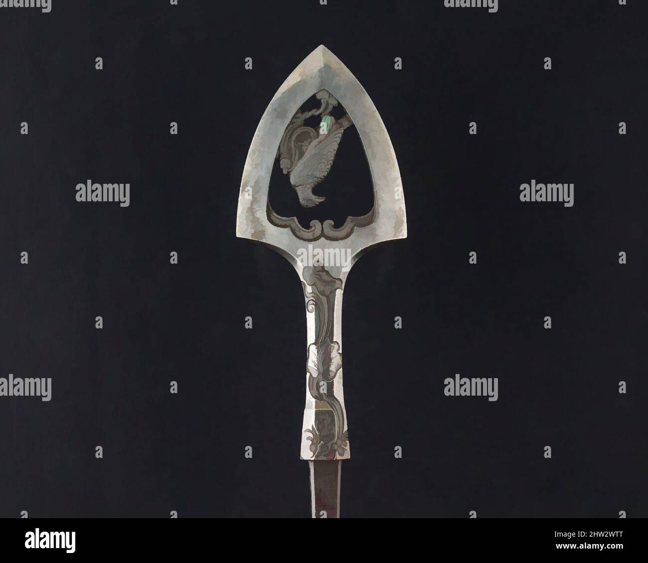 Art inspiré par Arrowhead (Yanonē), daté de 1645, japonais, acier, L. 12 po. (30,5 cm) ; L. de la tête 5 po. (12,7 cm) ; avec 2 po (5,1 cm) ; poids 5 oz (141,7 g), matériel de tir à l'arc - pointes de flèches, oeuvres classiques modernisées par Artotop avec un peu de modernité. Formes, couleur et valeur, impact visuel accrocheur sur l'art émotions par la liberté d'œuvres d'art d'une manière contemporaine. Un message intemporel qui cherche une nouvelle direction créative. Artistes qui se tournent vers le support numérique et créent le NFT Artotop Banque D'Images