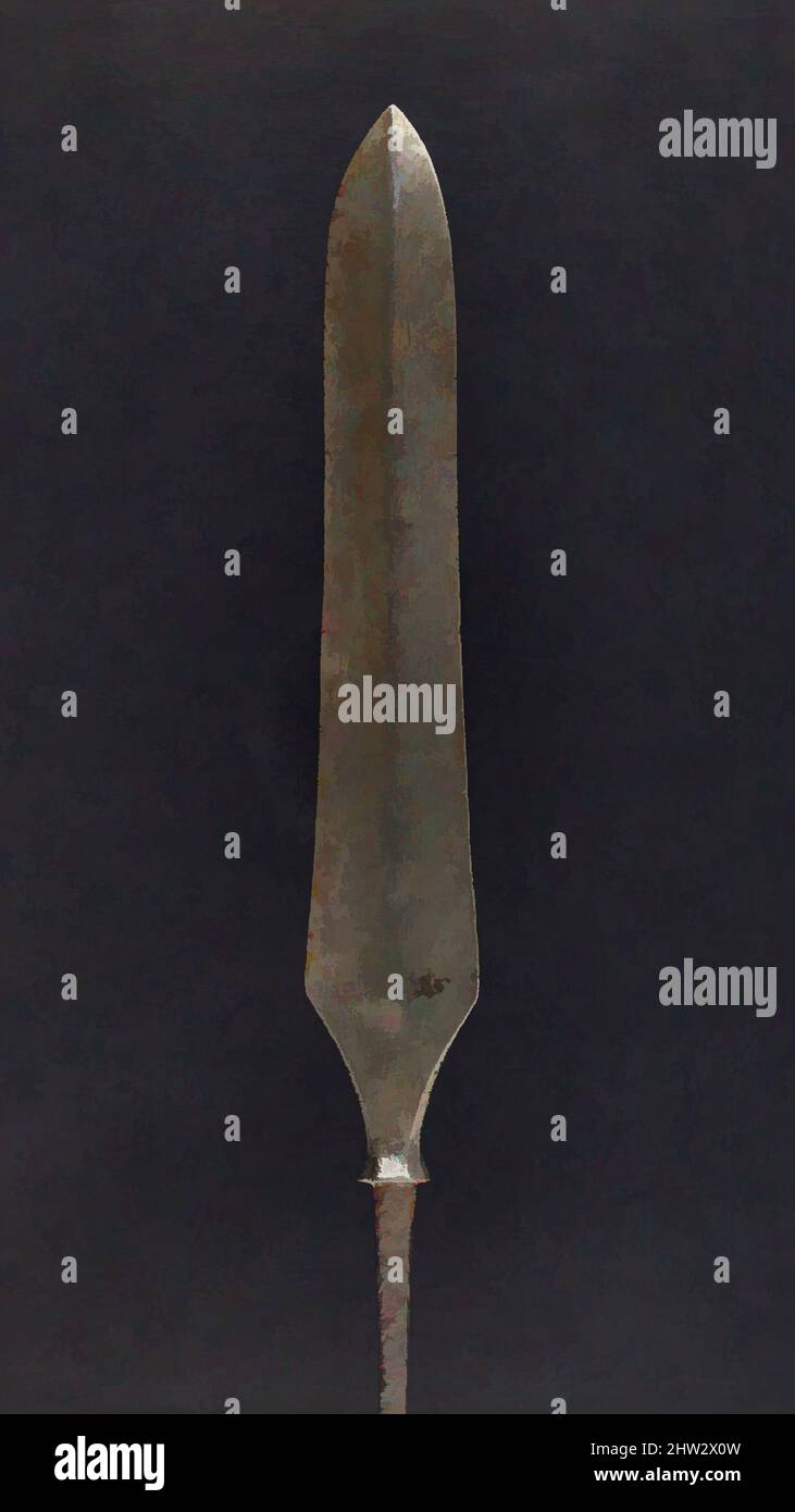 Art inspiré par Arrowhead (Yanonē), 18th siècle, japonais, acier, L. 18 po. (45,7 cm) ; L. de la tête 6 1/2 po. (16,5 cm) ; avec 1 po (2,5 cm) ; poids 2,9 oz (82,2 g), matériel de tir à l'arc - pointes de flèches, oeuvres classiques modernisées par Artotop avec un peu de modernité. Formes, couleur et valeur, impact visuel accrocheur sur l'art émotions par la liberté d'œuvres d'art d'une manière contemporaine. Un message intemporel qui cherche une nouvelle direction créative. Artistes qui se tournent vers le support numérique et créent le NFT Artotop Banque D'Images