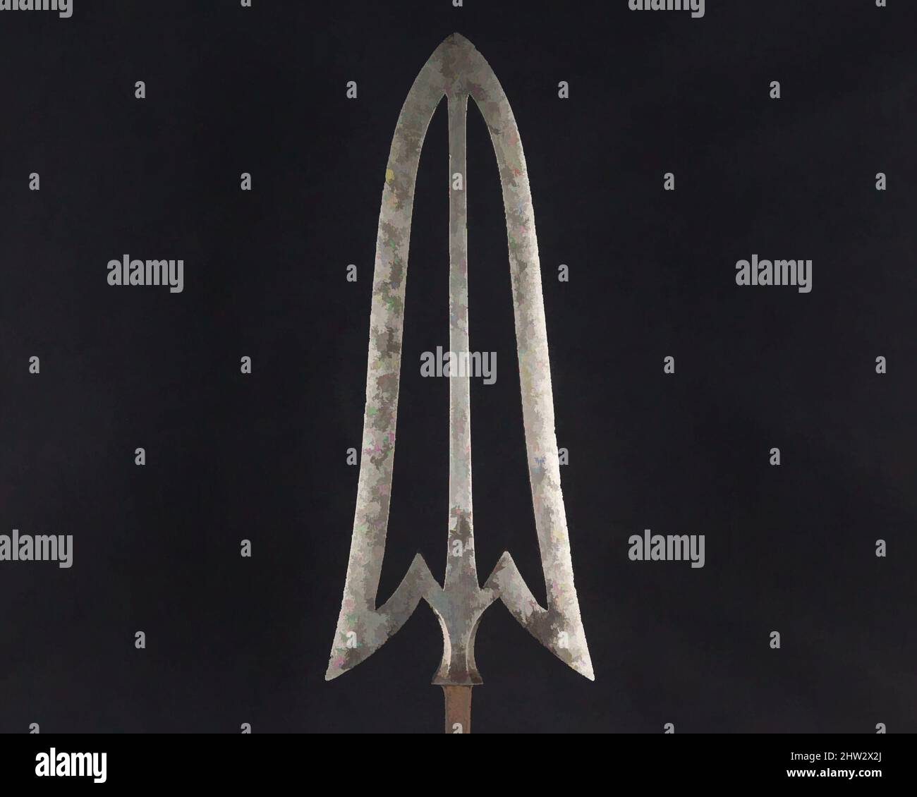 Art inspiré par Arrowhead (Yanonē), 18th siècle, japonais, acier, L. 13 po. ( 33 cm) ; L. de la tête 5 po. (12,7 cm) ; avec 2 po (5,1 cm) ; poids 1,9 oz (53,9 g), matériel de tir à l'arc - pointes de flèches, oeuvres classiques modernisées par Artotop avec un peu de modernité. Formes, couleur et valeur, impact visuel accrocheur sur l'art émotions par la liberté d'œuvres d'art d'une manière contemporaine. Un message intemporel qui cherche une nouvelle direction créative. Artistes qui se tournent vers le support numérique et créent le NFT Artotop Banque D'Images