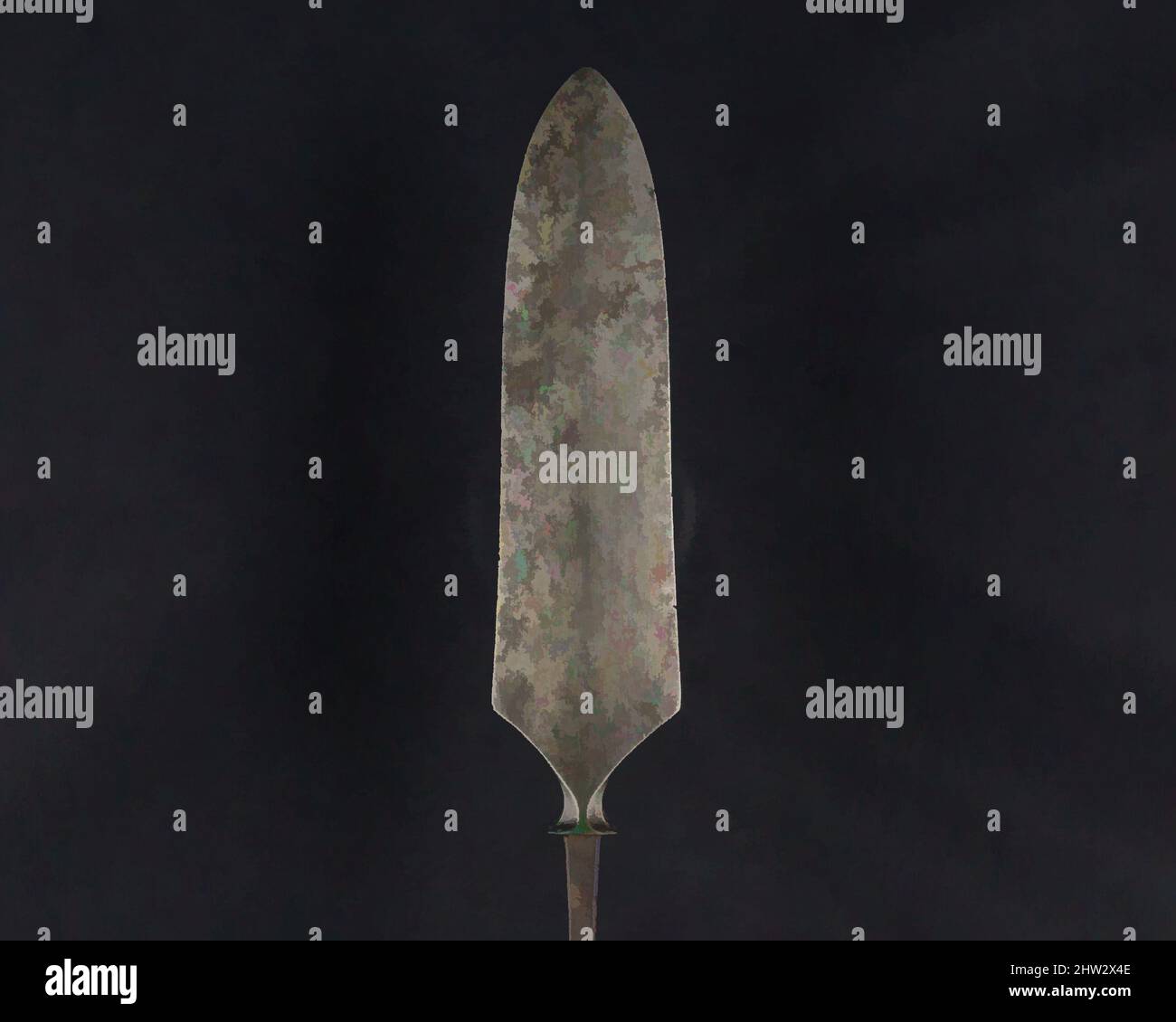 Art inspiré par Arrowhead (Yanonē), 18th siècle, japonais, acier, L. 13 po. (33 cm) ; L. de la tête 5 3/8 po. (13,7 cm) ; avec 1 1/2 po (3,8 cm) ; poids 3 oz (85 g), matériel de tir à l'arc - pointes de flèches, oeuvres classiques modernisées par Artotop avec un peu de modernité. Formes, couleur et valeur, impact visuel accrocheur sur l'art émotions par la liberté d'œuvres d'art d'une manière contemporaine. Un message intemporel qui cherche une nouvelle direction créative. Artistes qui se tournent vers le support numérique et créent le NFT Artotop Banque D'Images