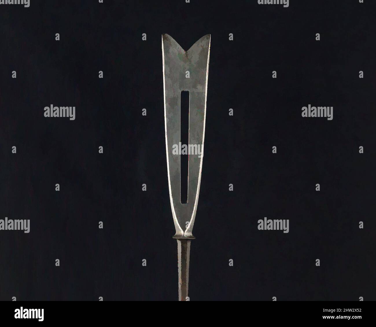 Art inspiré par Arrowhead (Yanonē), 18th siècle, japonais, acier, L. 9 po. (22,9 cm) ; L. de la tête 3 1/4 po. (8,3 cm) ; avec 3/4 po (1,9 cm) ; poids 1 oz (28,3 g), matériel de tir à l'arc - pointes de flèches, oeuvres classiques modernisées par Artotop avec un peu de modernité. Formes, couleur et valeur, impact visuel accrocheur sur l'art émotions par la liberté d'œuvres d'art d'une manière contemporaine. Un message intemporel qui cherche une nouvelle direction créative. Artistes qui se tournent vers le support numérique et créent le NFT Artotop Banque D'Images