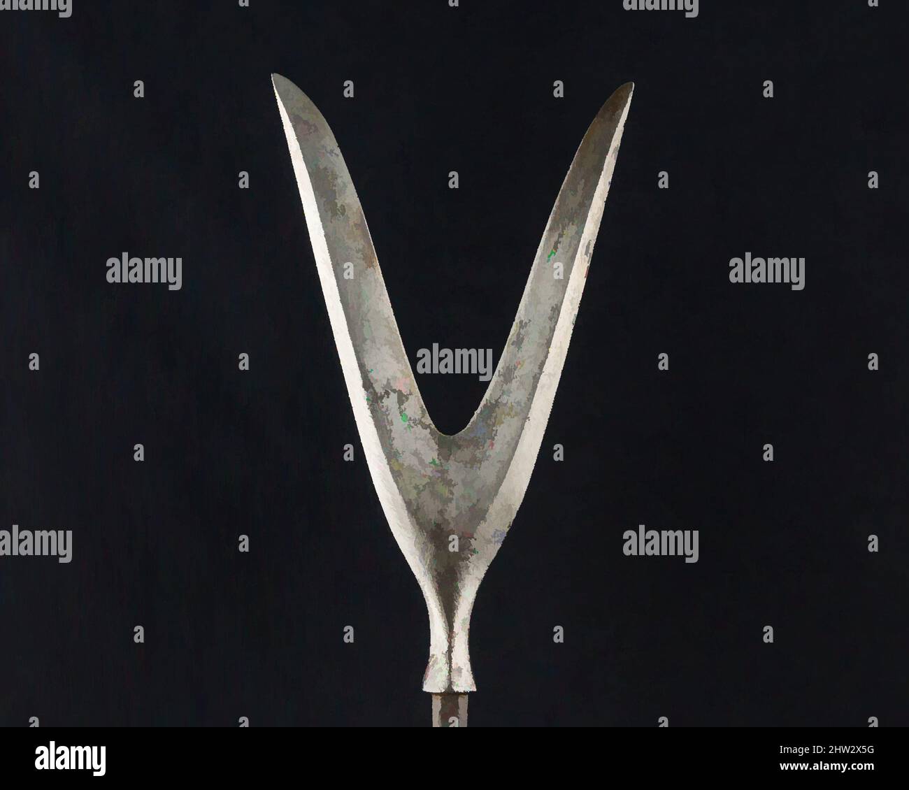 Art inspiré par Arrowhead (Yanonē), 18th siècle, japonais, acier, L. 10 3/4 po. (27,3 cm) ; L. de la tête 5 po. (12,7 cm) ; avec 3 po (7,6 cm) ; poids 3,1 oz (87,9 g), matériel de tir à l'arc - pointes de flèches, oeuvres classiques modernisées par Artotop avec un peu de modernité. Formes, couleur et valeur, impact visuel accrocheur sur l'art émotions par la liberté d'œuvres d'art d'une manière contemporaine. Un message intemporel qui cherche une nouvelle direction créative. Artistes qui se tournent vers le support numérique et créent le NFT Artotop Banque D'Images